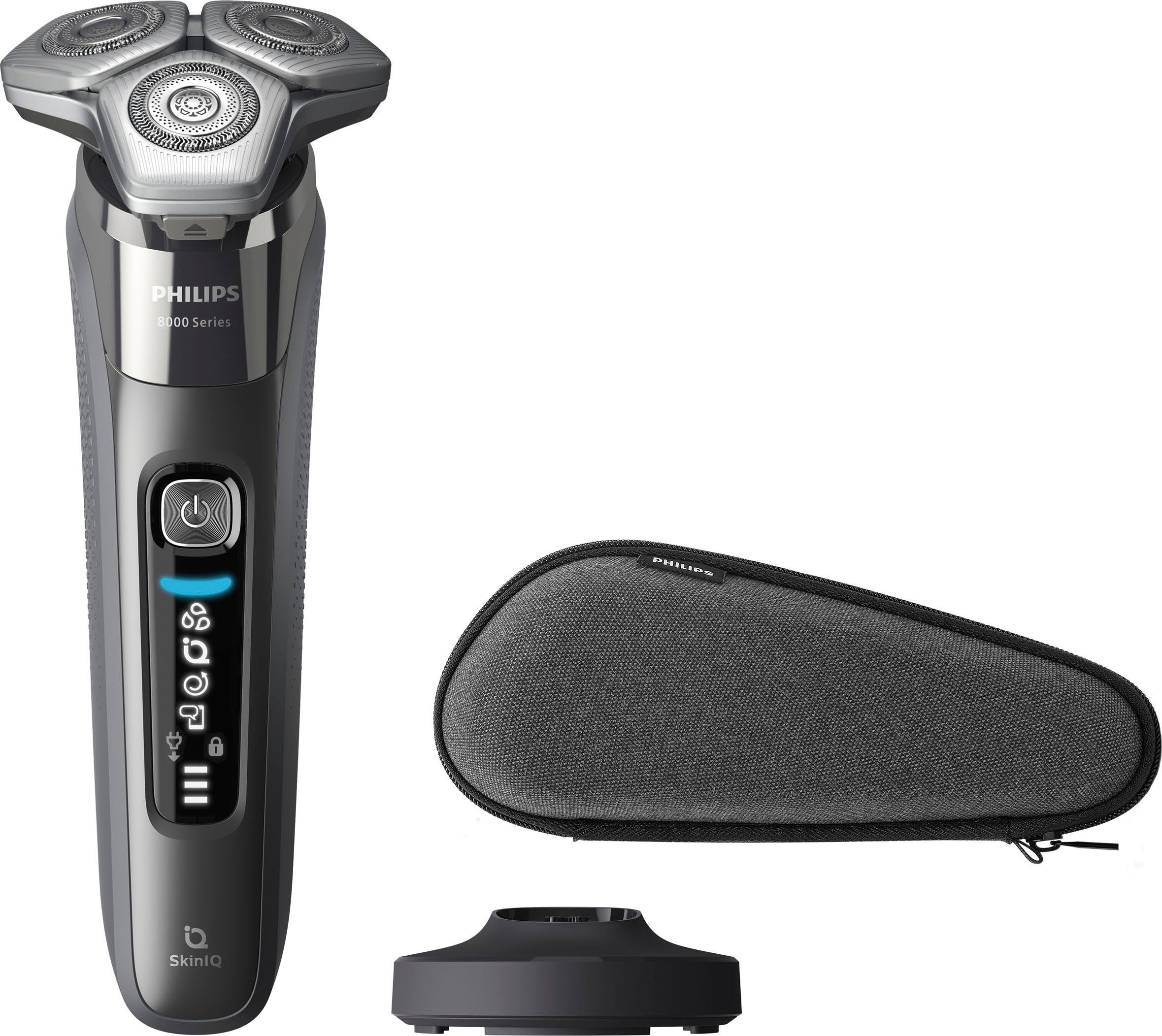 Philips Elektrisch scheerapparaat Shaver Series 8000 S8697/35 Oplaadstandaard, etui, met SkinIQ technologie