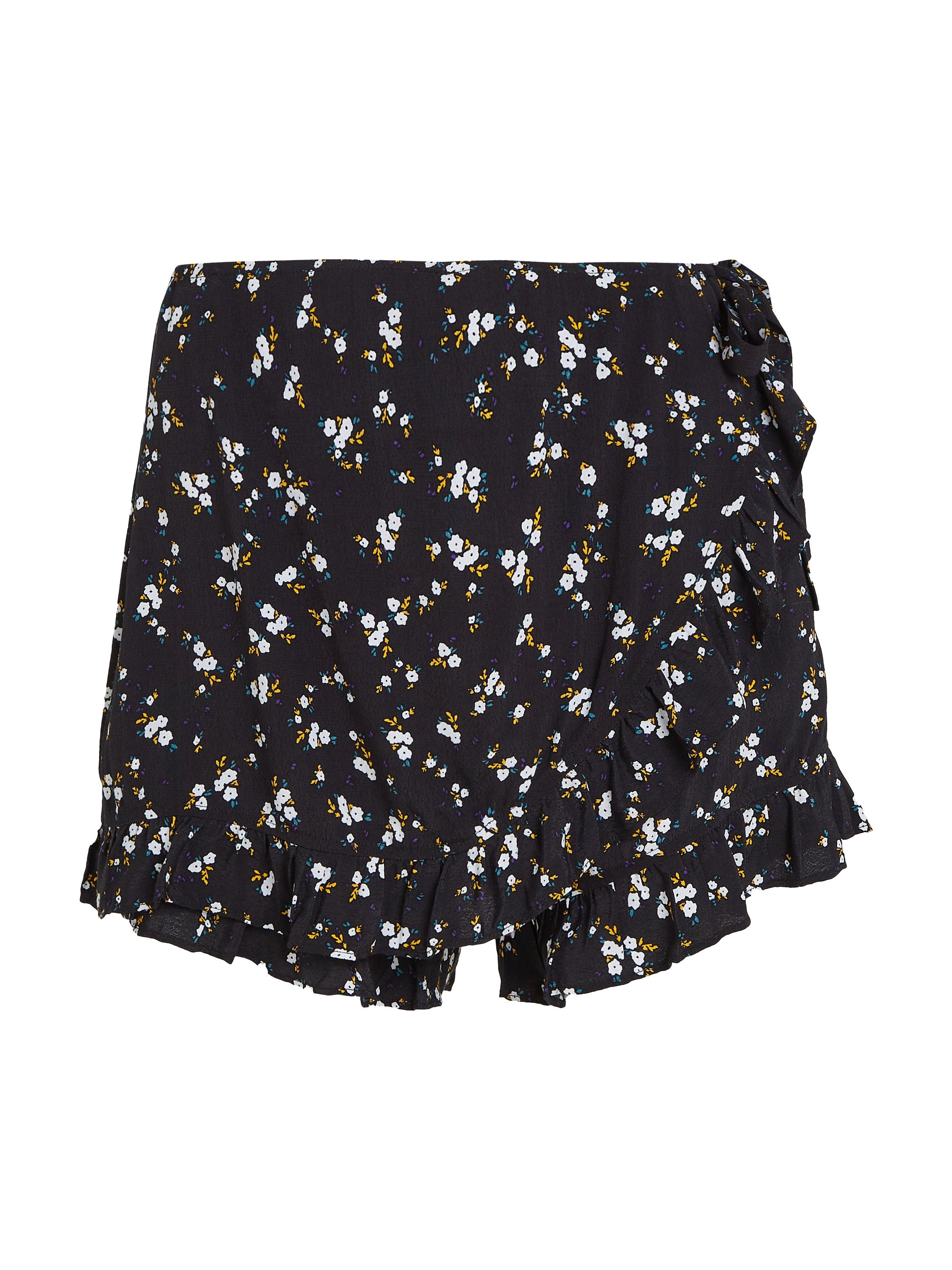 TOMMY JEANS Broekrok TJW FLORAL RUFFLE WRAP SKORT Webrok met Tommy Jeans merklabel
