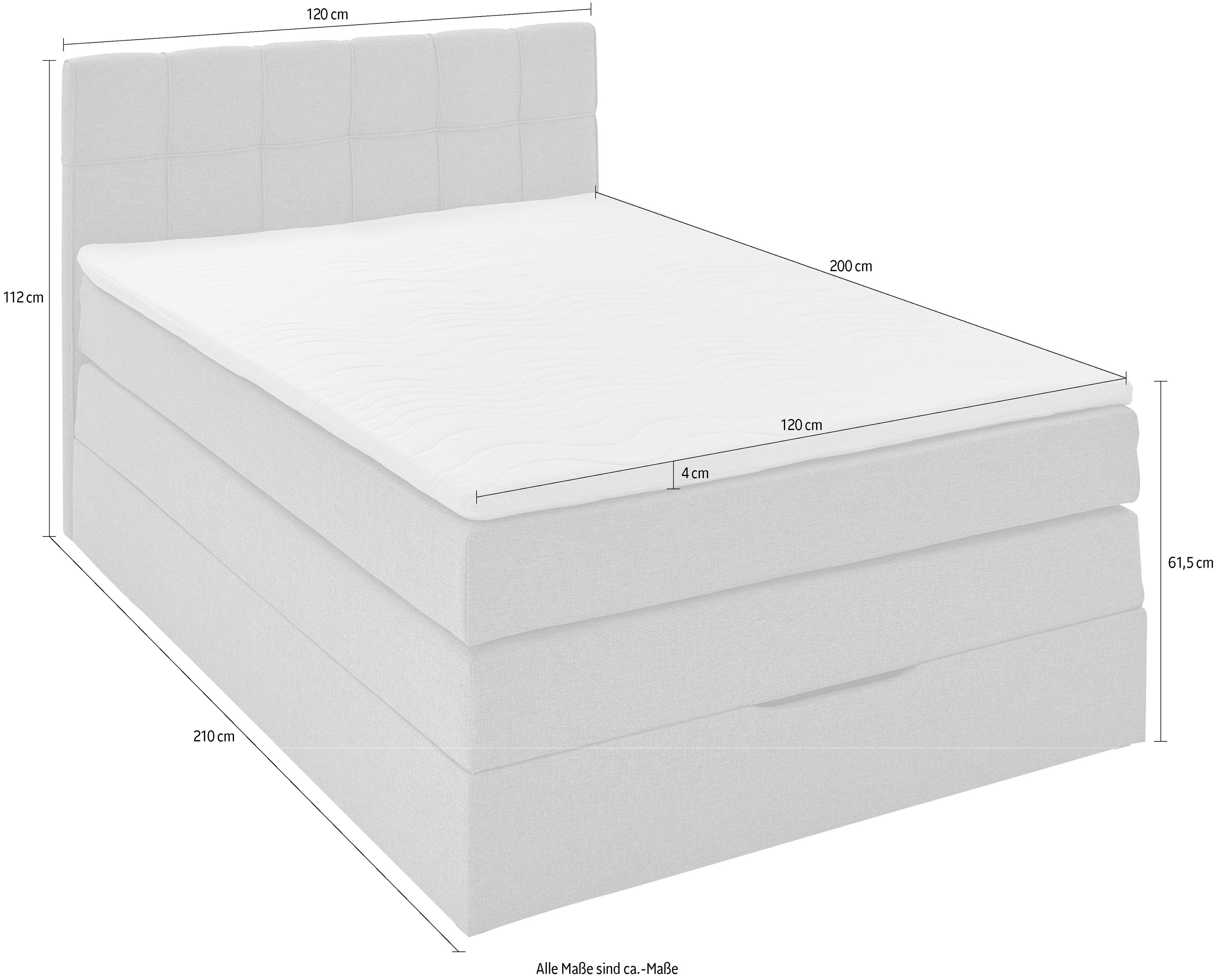 INOSIGN Boxspring Fornoli incl. topmatras en bedkist, h3 in twee matrassoorten