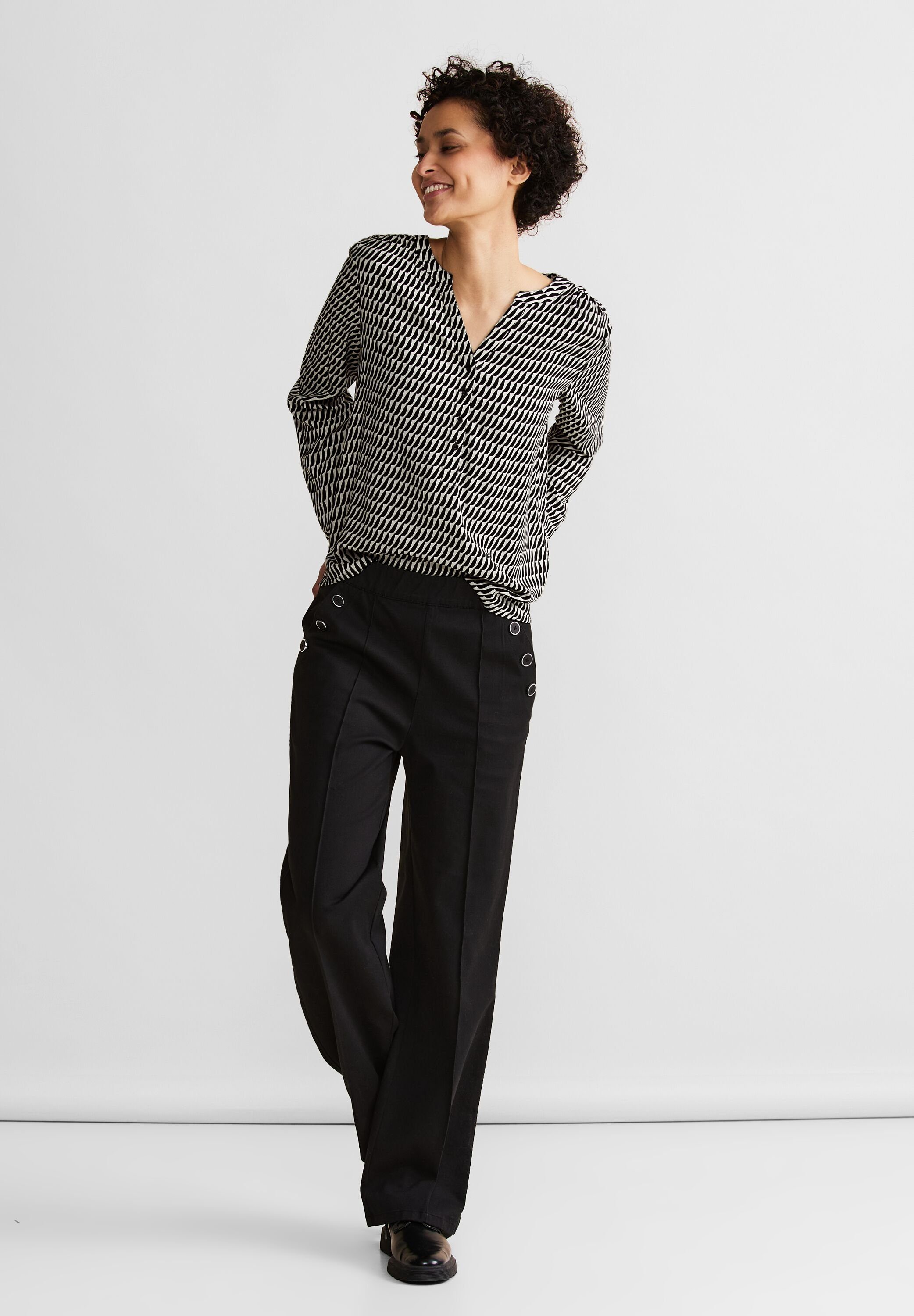 STREET ONE Blouse met lange mouwen met grafisch patroon