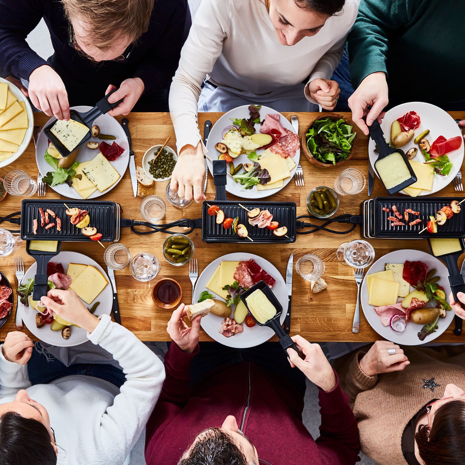 Tefal Raclette Plug&Share, mit Erweiterungsmöglichkeit, abnehmbares Kabel 2 pannetjes, grillplaat, afneembare kabels, re2308
