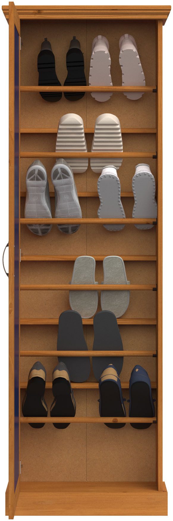 Home affaire Schoenenkast Selma met spiegelt deur en 6 schoenrijen, breedte 60 cm, hoogte 180 cm