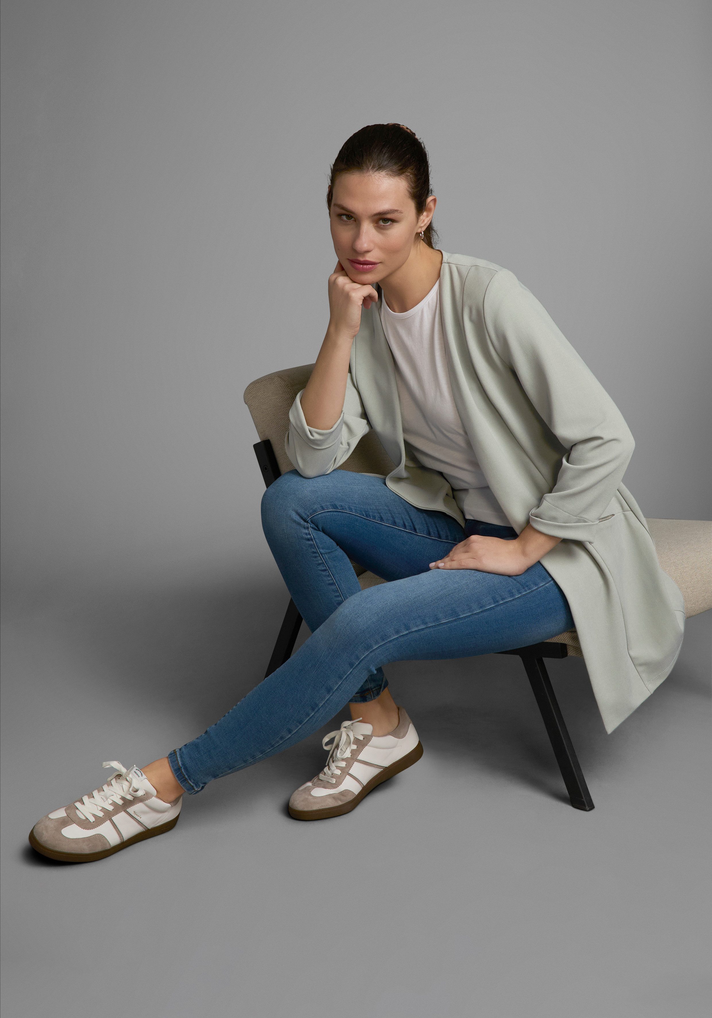 Laura Scott Lange blazer met ritssluitingen