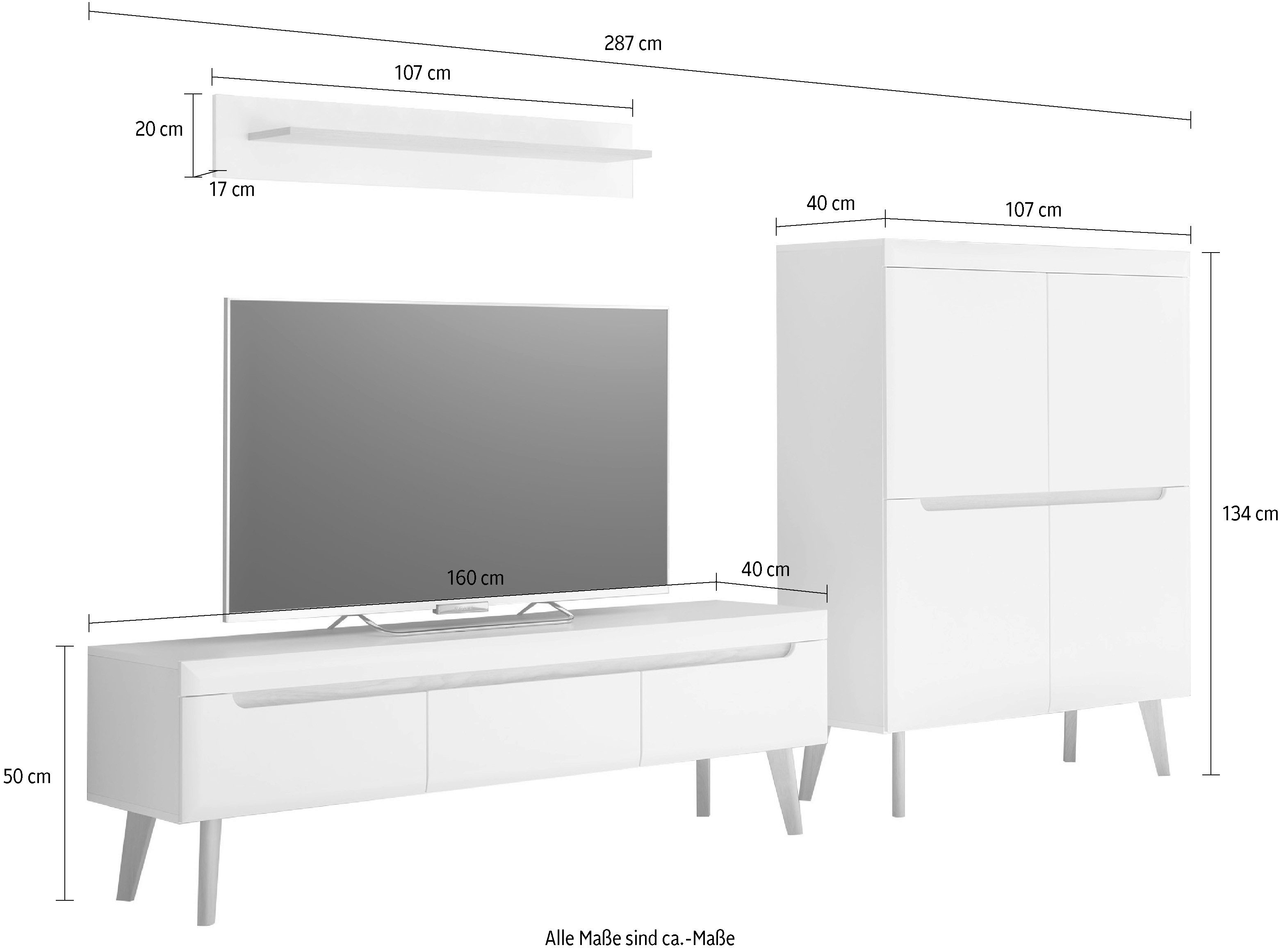 INOSIGN Wandmeubel Torge, wandmeubel, kastwand, mediawand, woonkamer-set