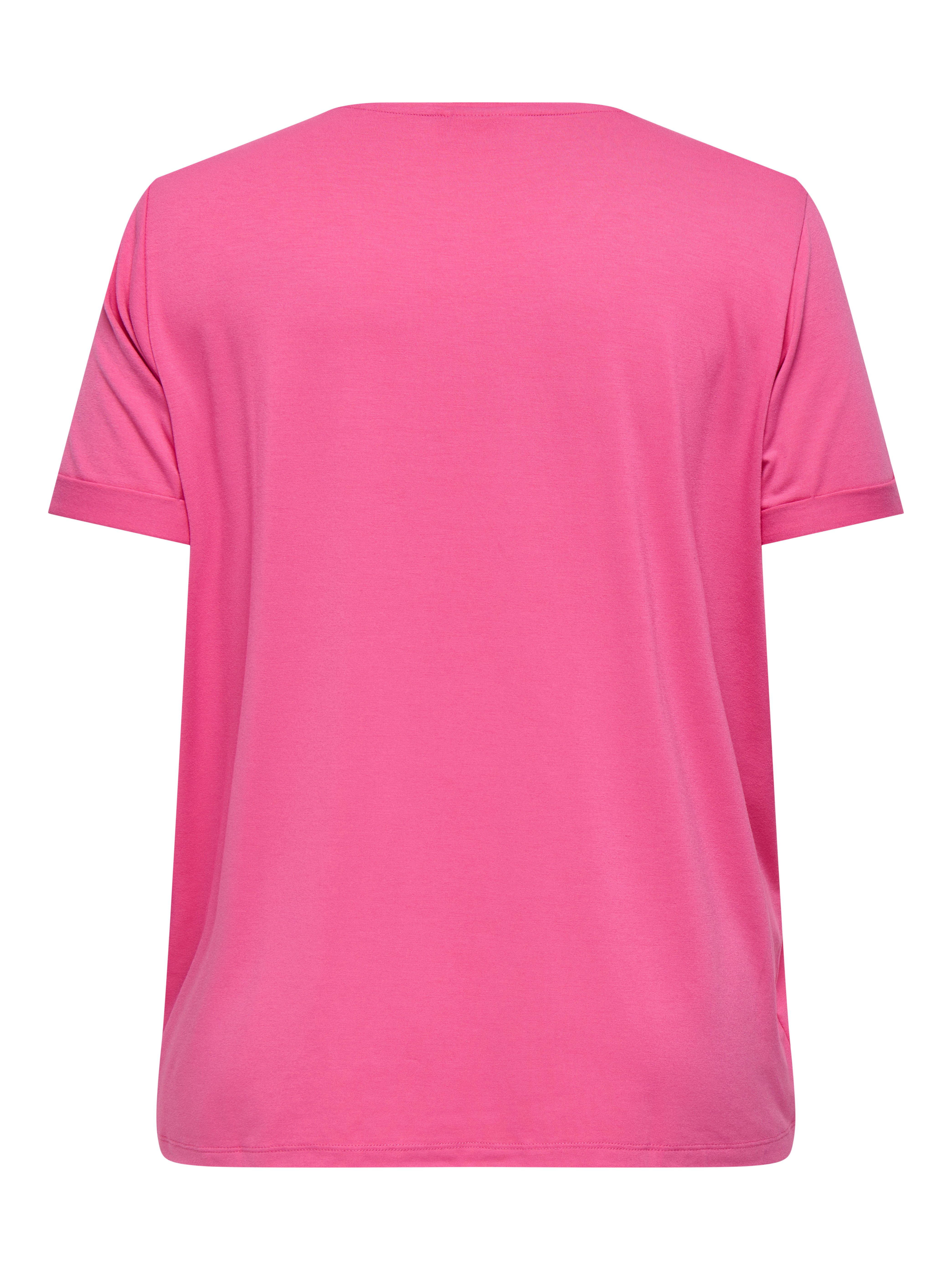 ONLY CARMAKOMA Shirt met korte mouwen CARMOSTER S/S FOLD UP TOP JRS NOOS