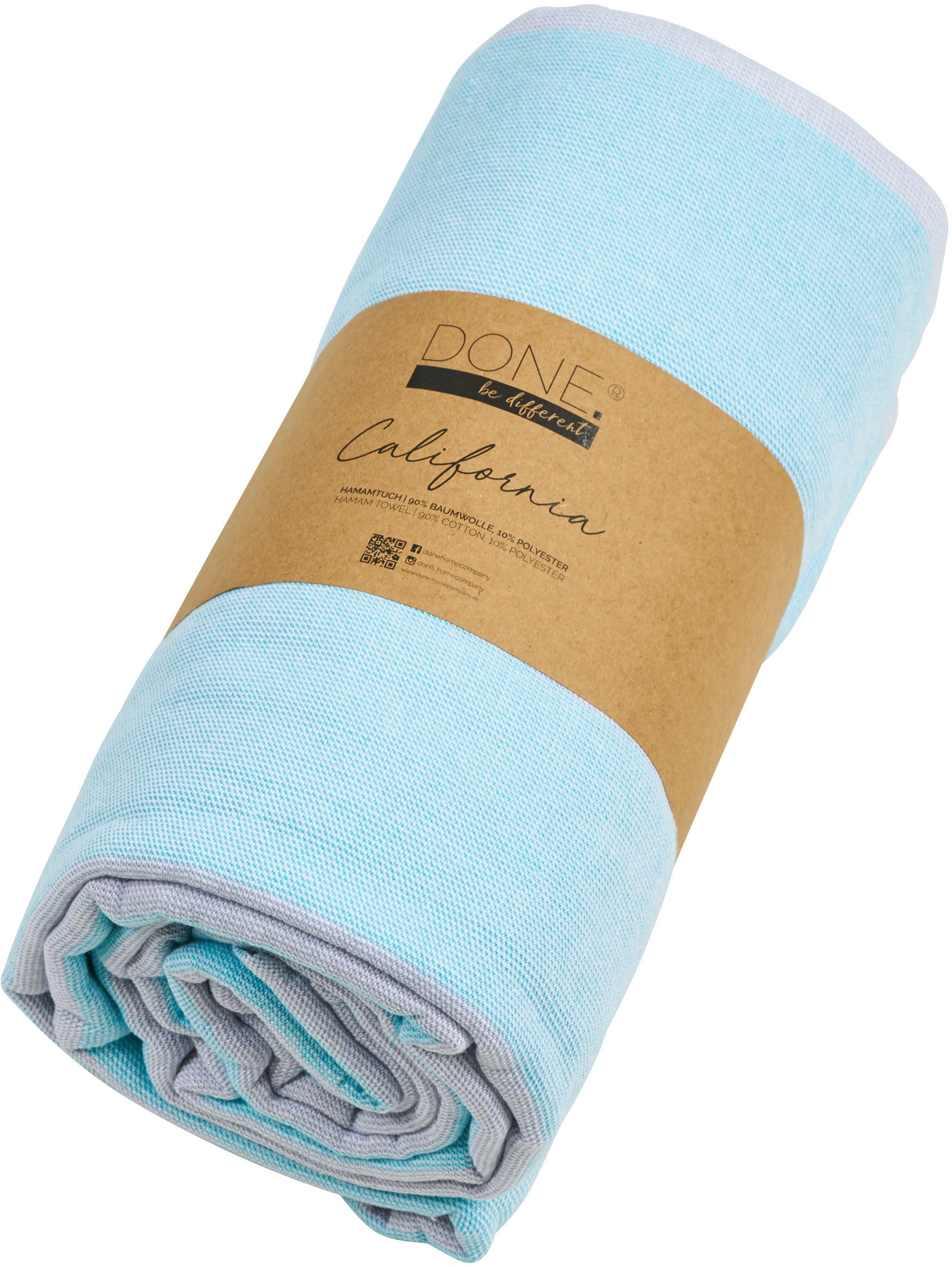 done.® Hamamdoek California Strandhanddoek met opvallende, gekleurde strepen (1 stuk)