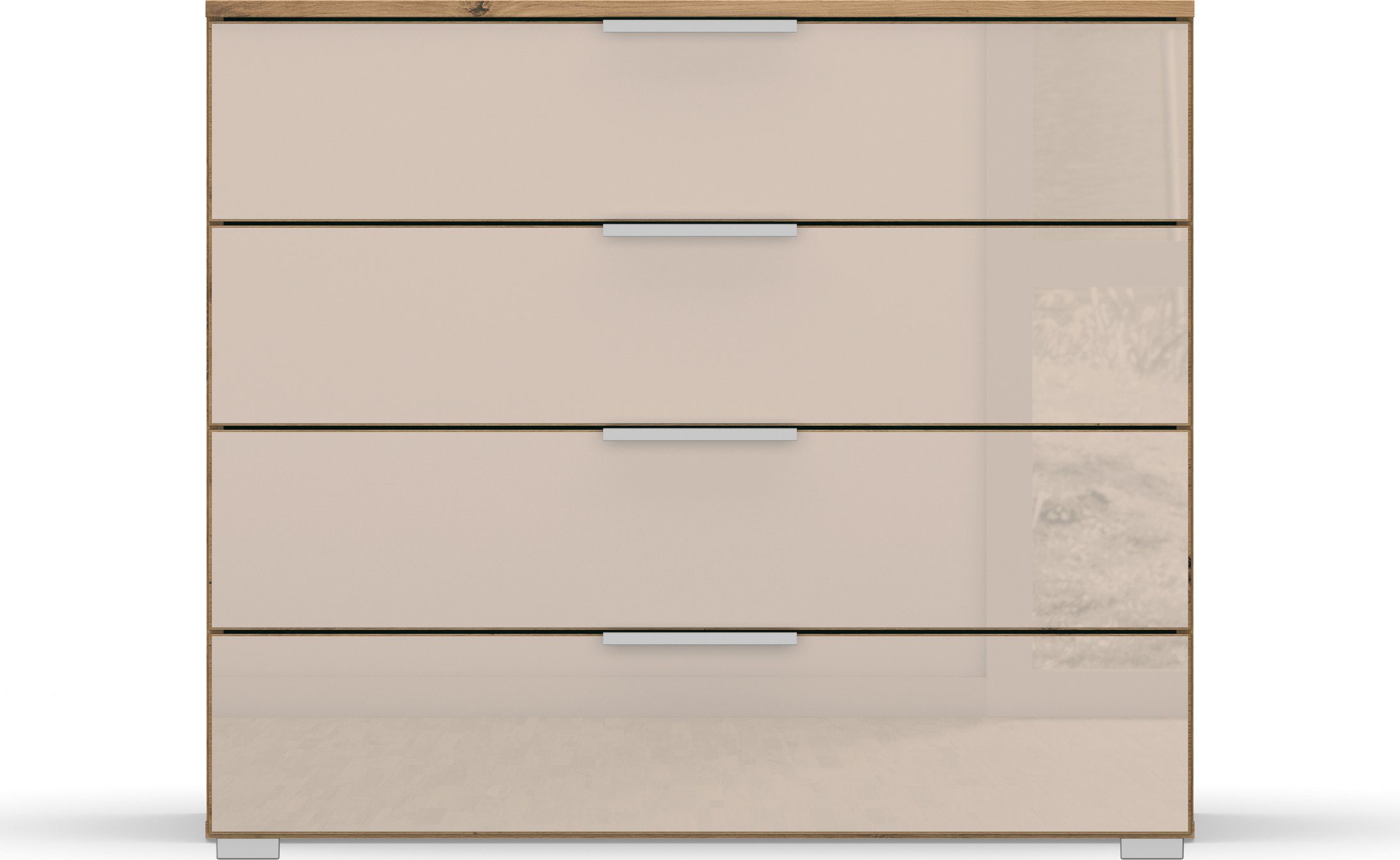 rauch Ladekast Sideboard commode ladecommode KOLUNA met glasfront Breedte 93 cm met 4 grote lades voor veel opbergruimte MADE IN GERMANY
