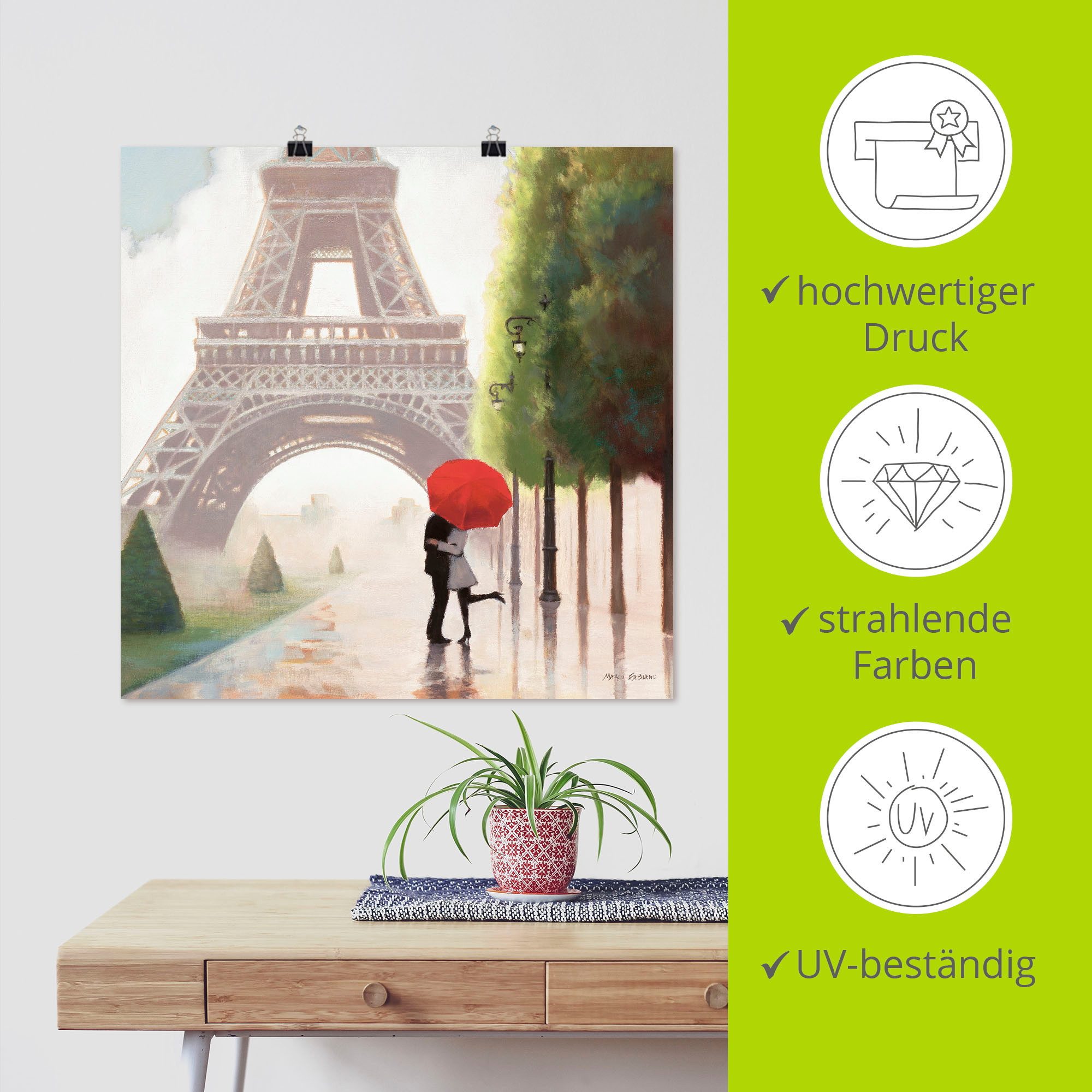 Artland Artprint Parijs Romance II als artprint op linnen, poster, muursticker in verschillende maten
