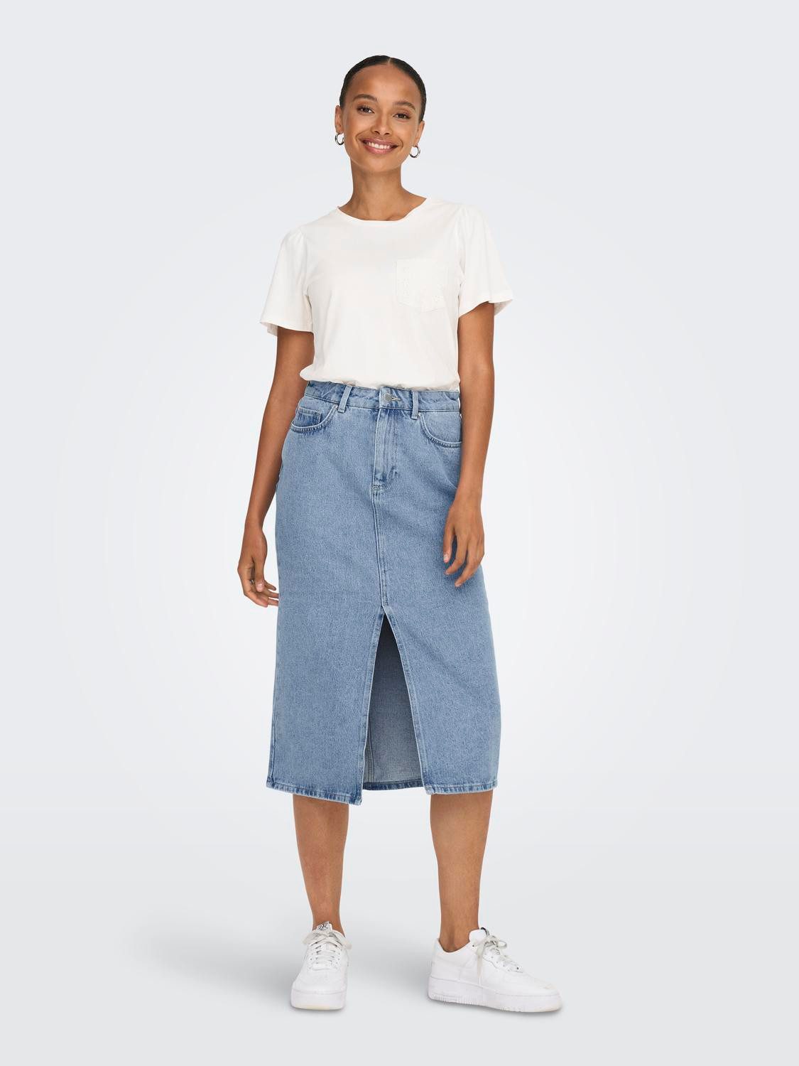 Only Jeans rok ONLBIANCA MIDI SKIRT DNM REA NOOS