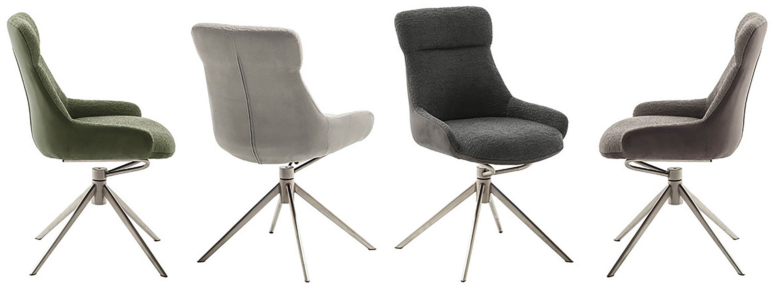 MCA furniture Eetkamerstoel Pelion (2-set), draaibaar 360°, draai- & schommelfunctie, zithoogte ca. 50 cm