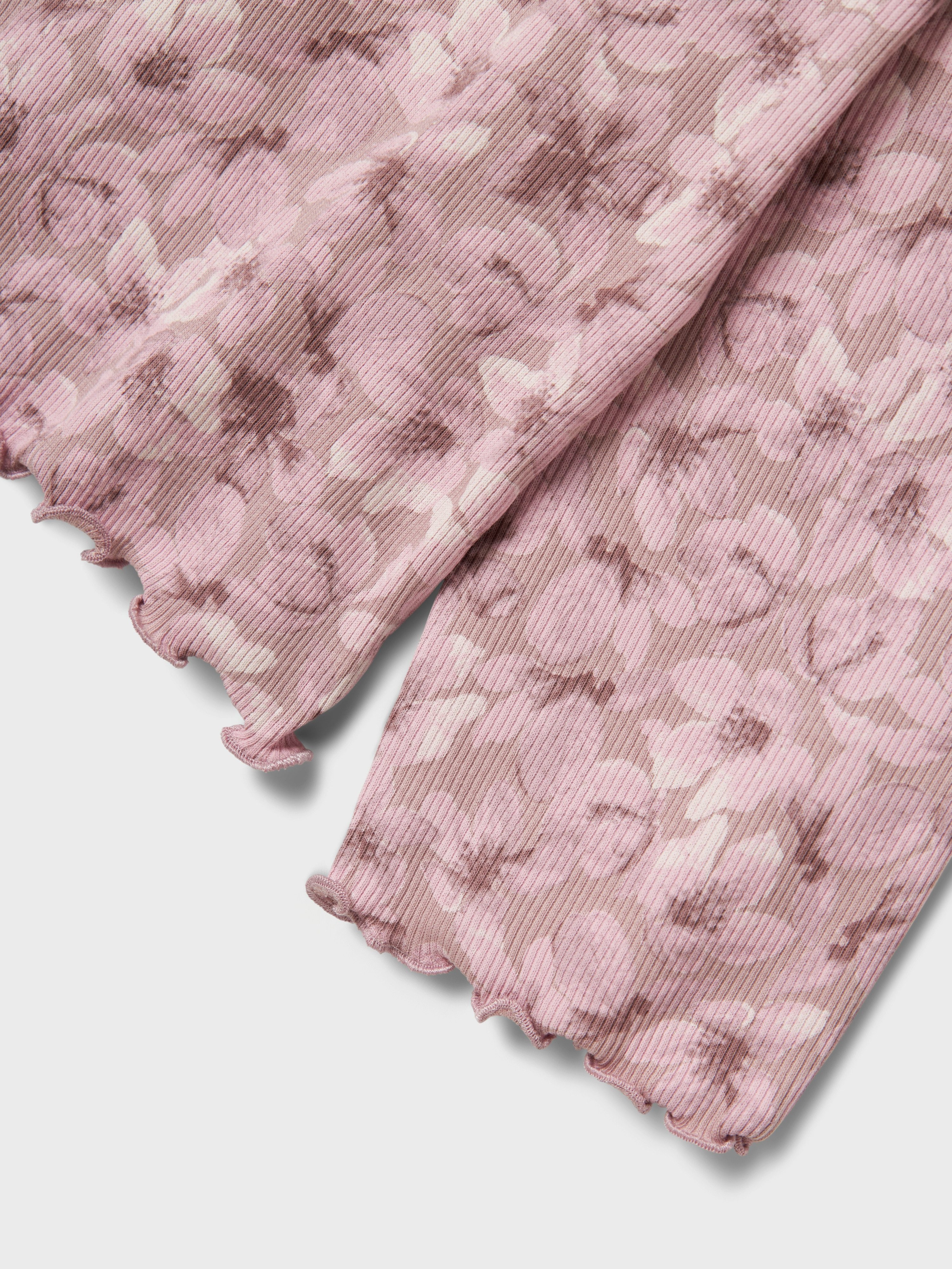 Name It Pyjama NKFNIGHTSET MAUVE FLOWER LOOSE RIB NOOS