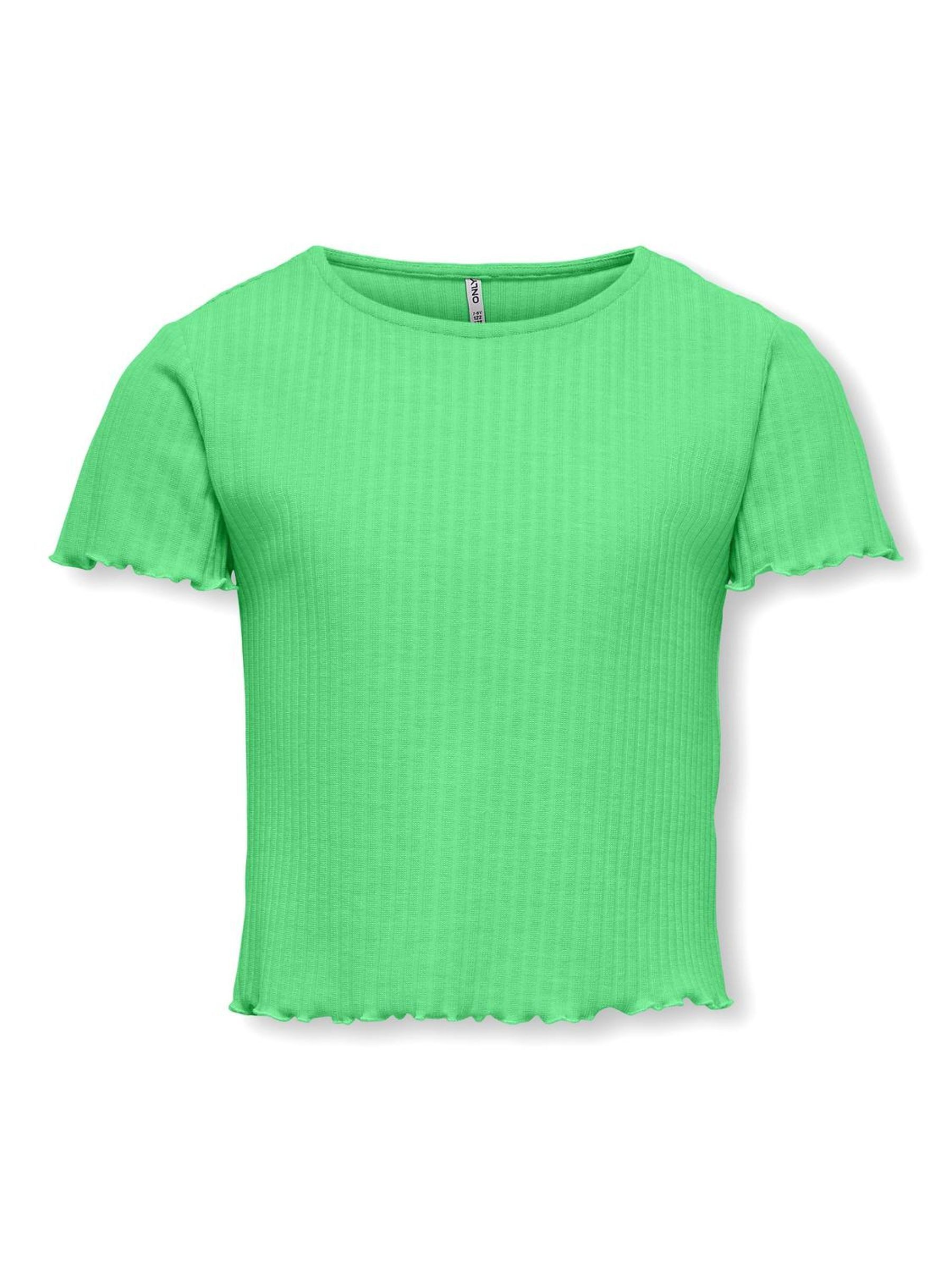 Only KIDS GIRL ribgebreid T-shirt KOGNELLA frisgroen Meisjes Polyester Ronde hals 134 140