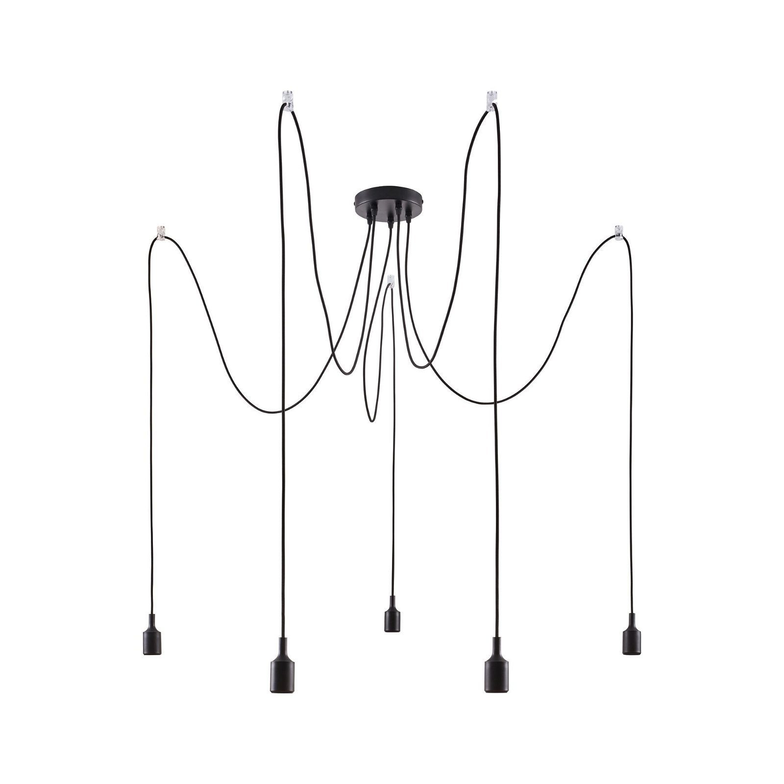 Paulmann Hanglamp Neordic Ketil max.5x60W Zwart 230V Silikon/Metaal (1 stuk)