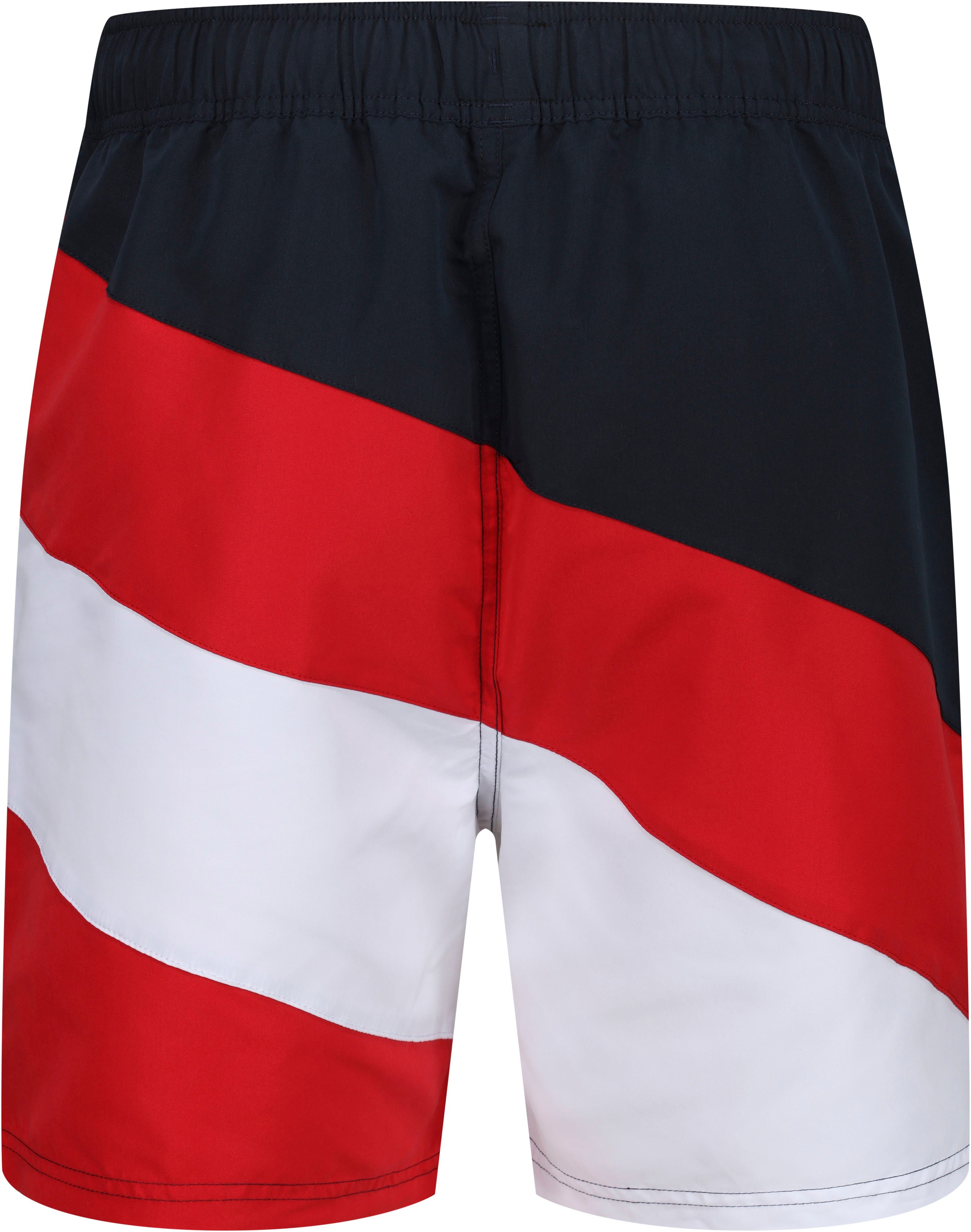 Reebok Zwemshort Ryan asymmetrisch gestreept gesplitste logo tekst