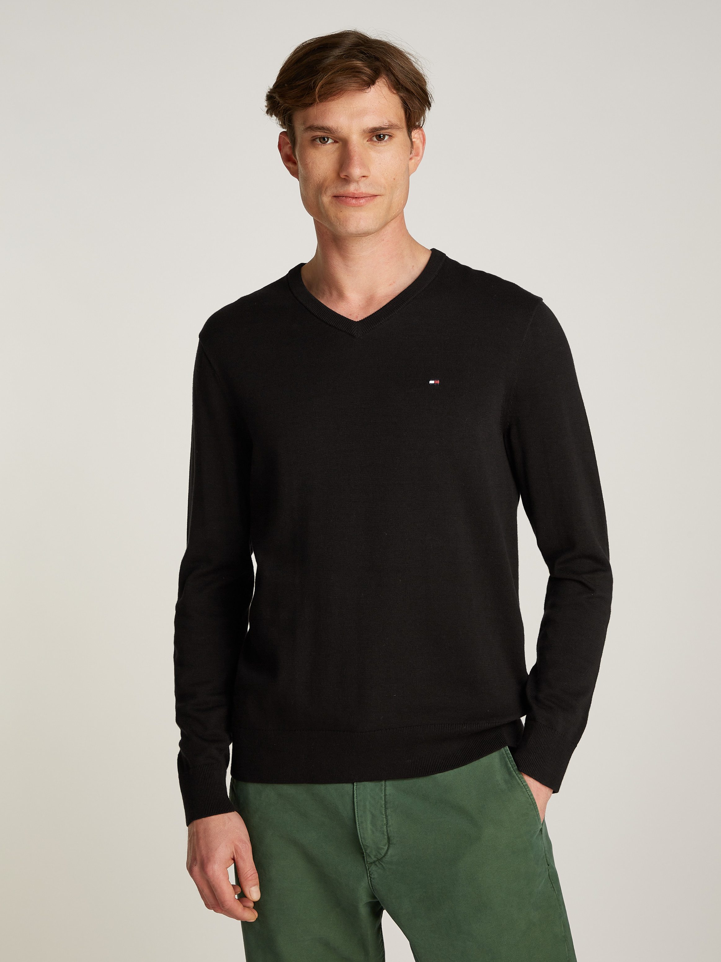 Tommy Hilfiger Gebreide trui ESSENTIAL COTTON V NECK