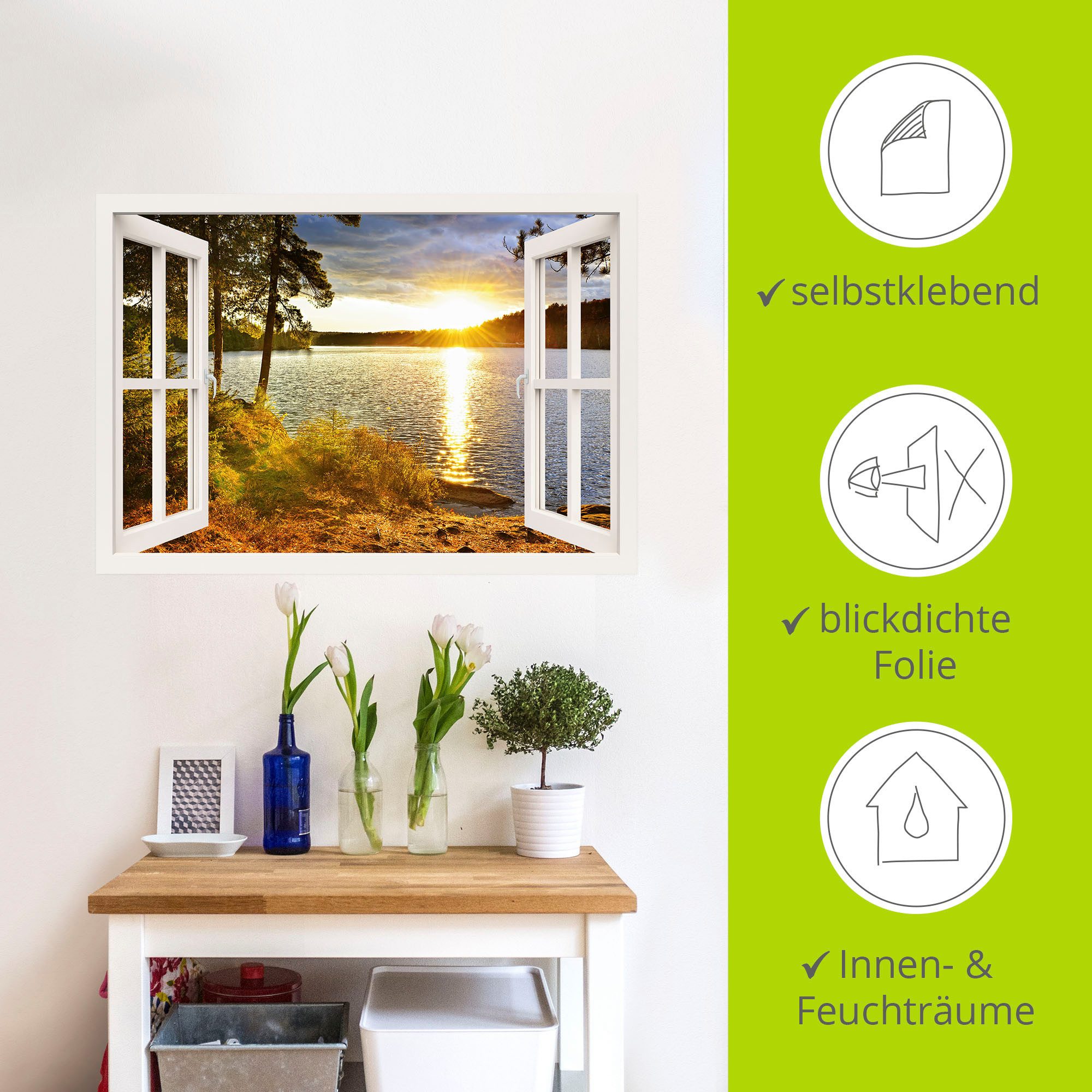 Artland Artprint Zonsondergang in Algonquin park als artprint op linnen, poster, muursticker in verschillende maten