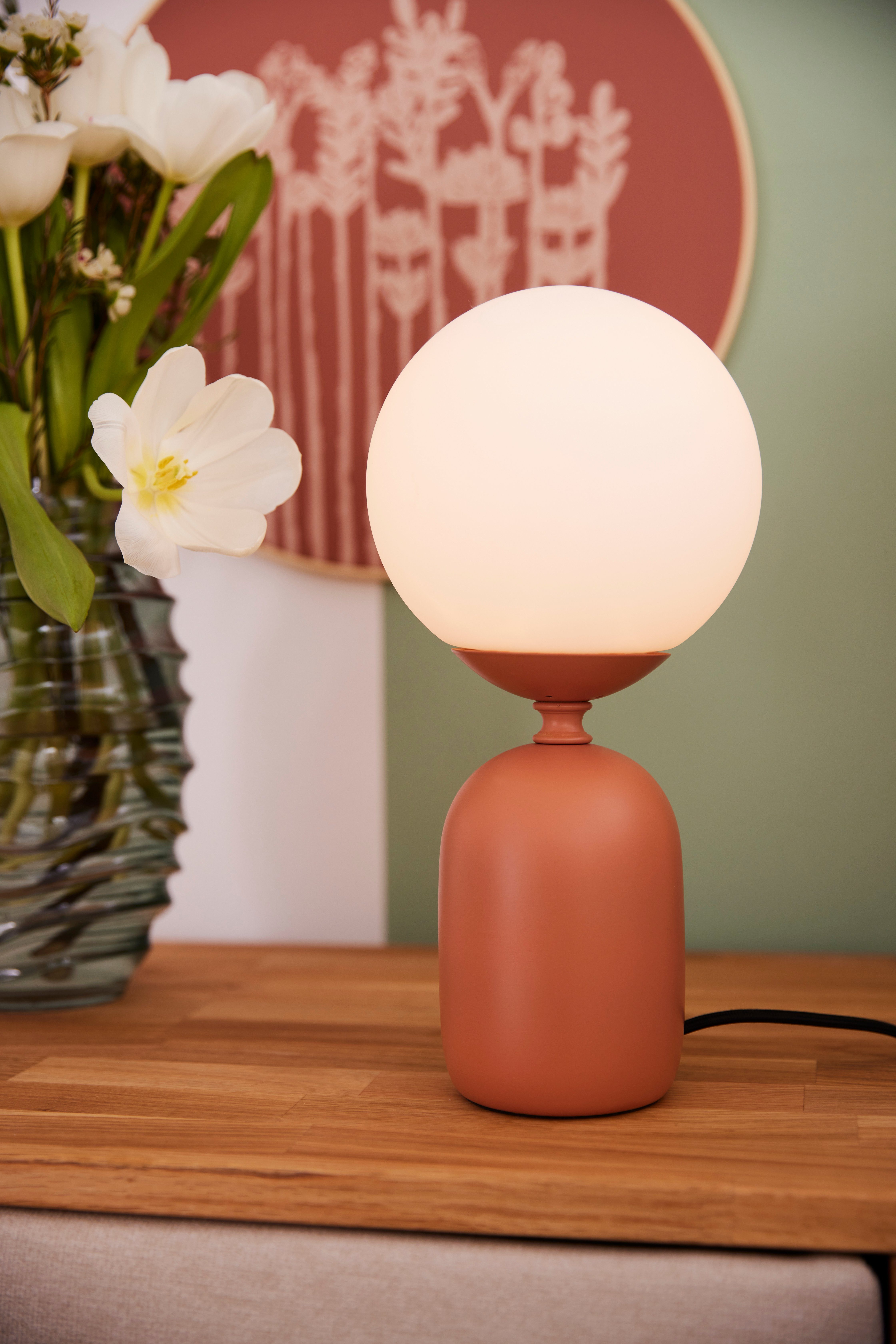 Pauleen Tafellamp Glowing Charm max 20W roestig rood/wit keramiek