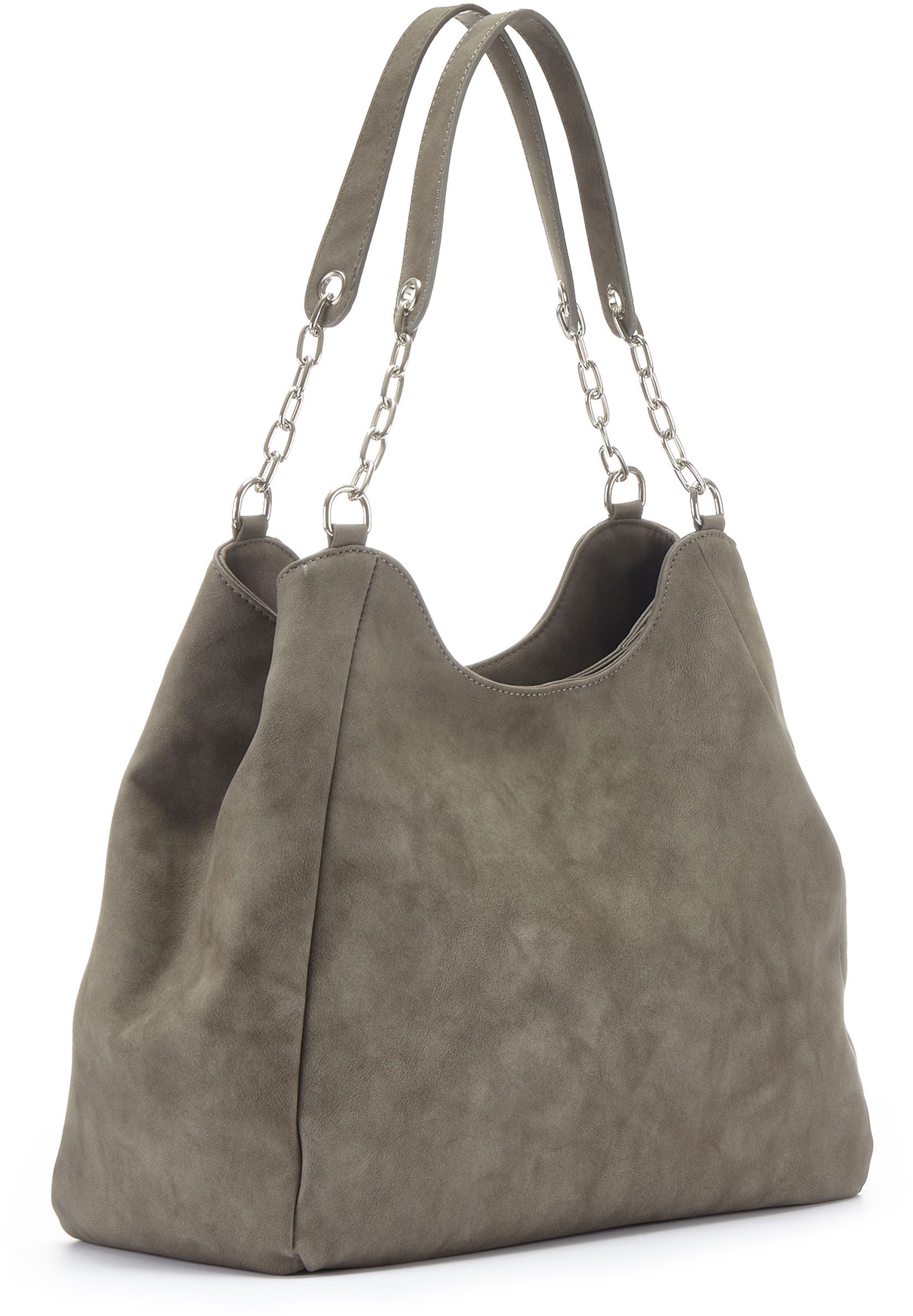 Vivance Tas met zilverkleurige details, schoudertas, shopper, handtas vegan