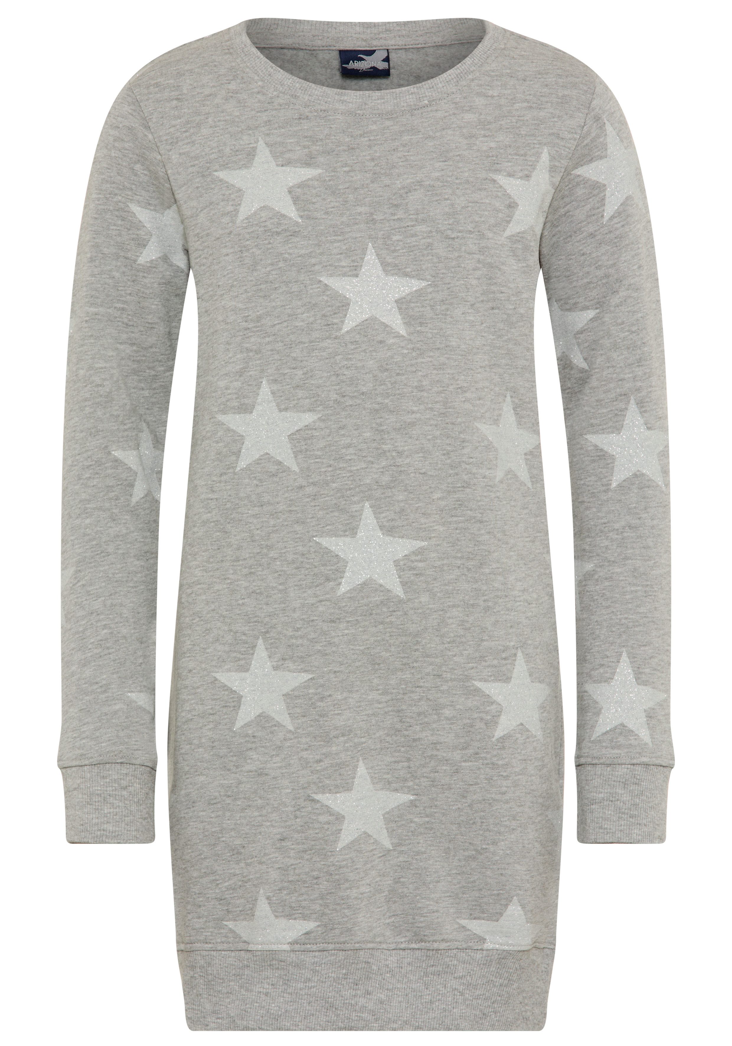 KIDSWORLD Sweatjurk Sterren-allover jurk voor dagelijks gebruik, ca. halverwege bovenbeen lengte, sportieve touch