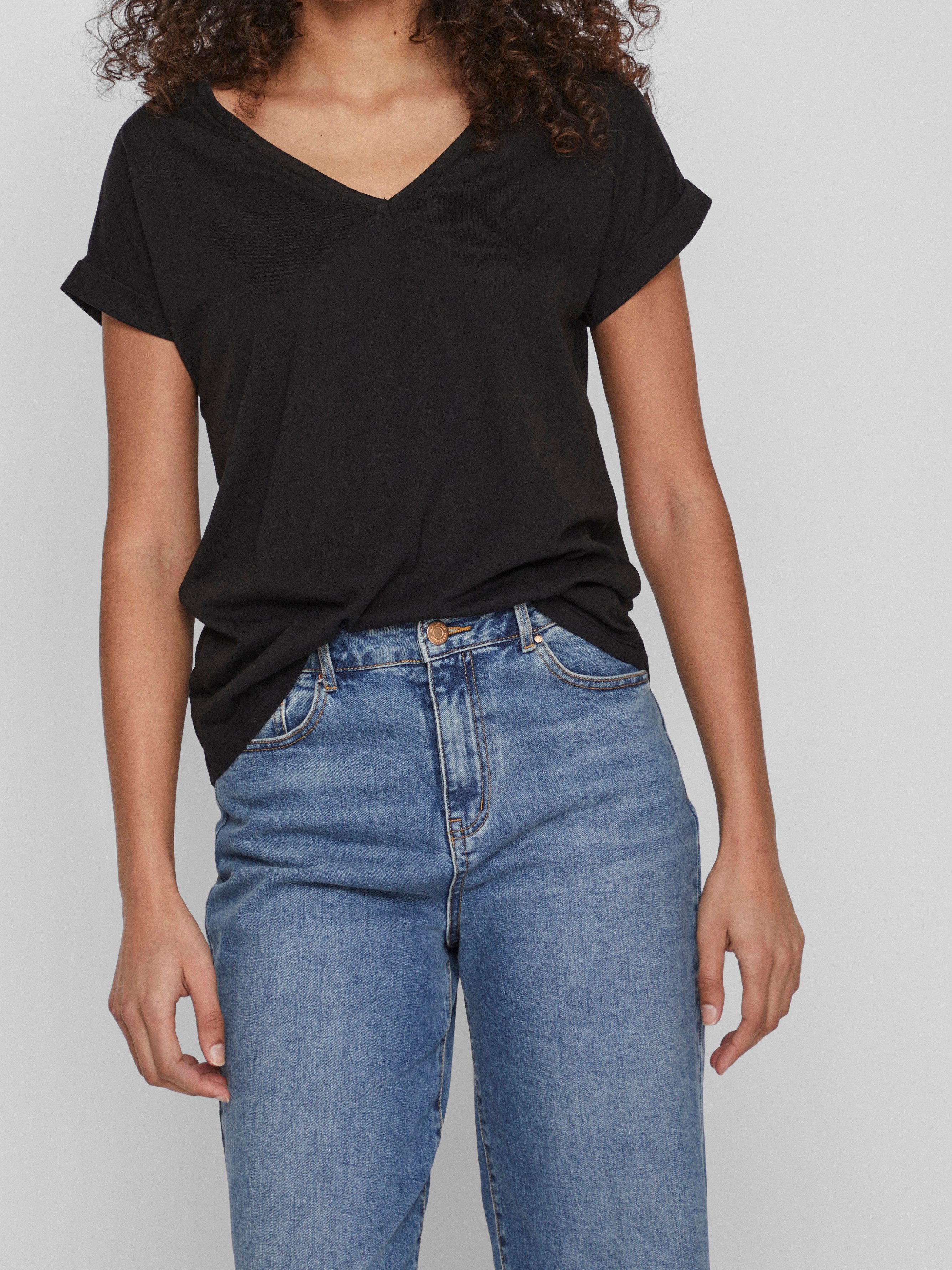 Vila Shirt met V-hals VIDREAMERS NEW V-NECK T-SHIRT - NOOS