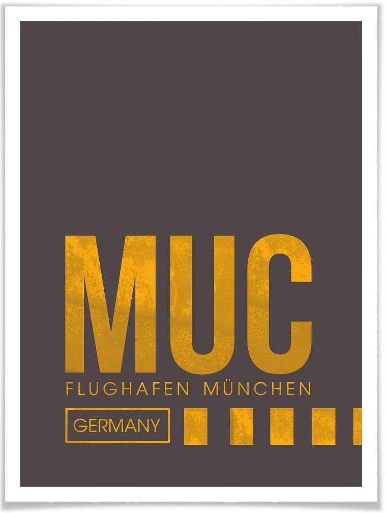 Wall-Art Poster Artprint MUC luchthaven München Poster, artprint, wandposter (1 stuk)