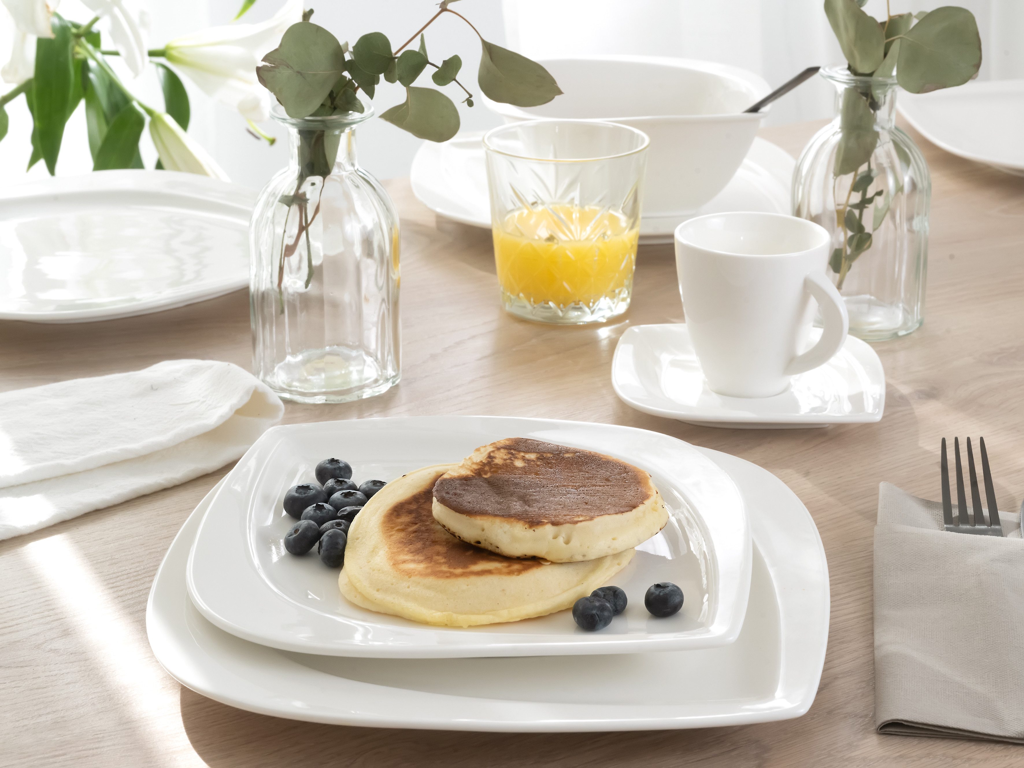 CreaTable Combi-servies Servies-set Melbourne Servies, elegant bladmodel, 30 delen, voor 6 personen (set, 30-delig)