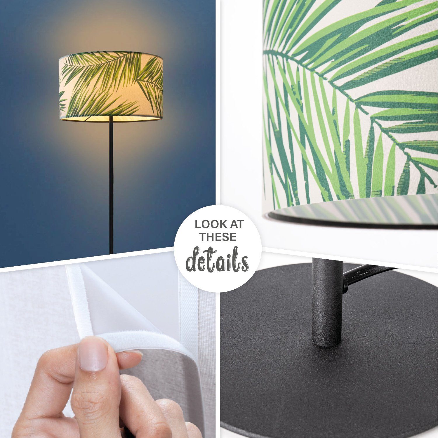 Paco Home Staande lamp Ostende 537 Leeslamp lampenkap decor slaapkamer kinderkamer palm