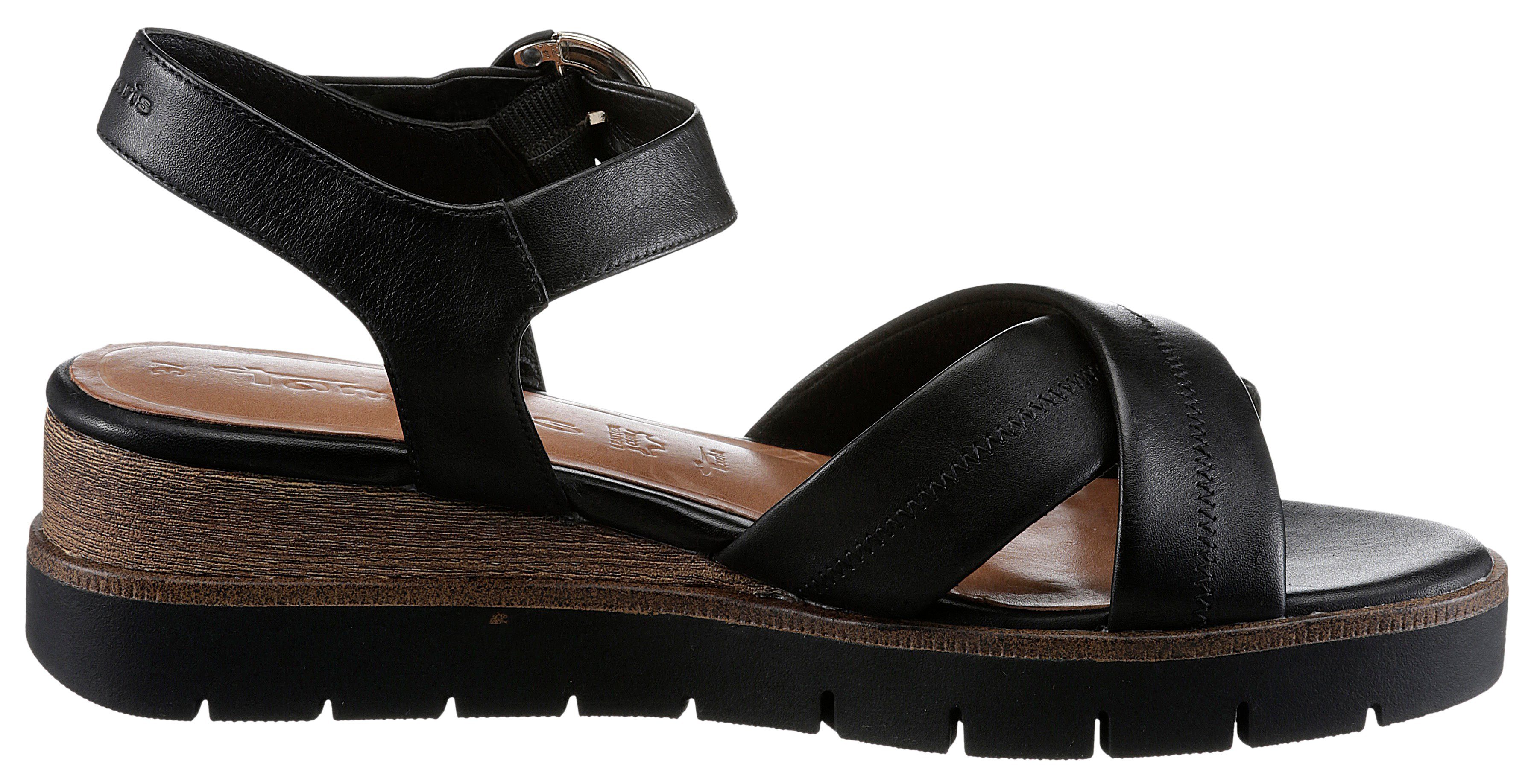 Tamaris Sandaaltjes , zomerschoen, sandaal, sleehak, met 2 cm plateau