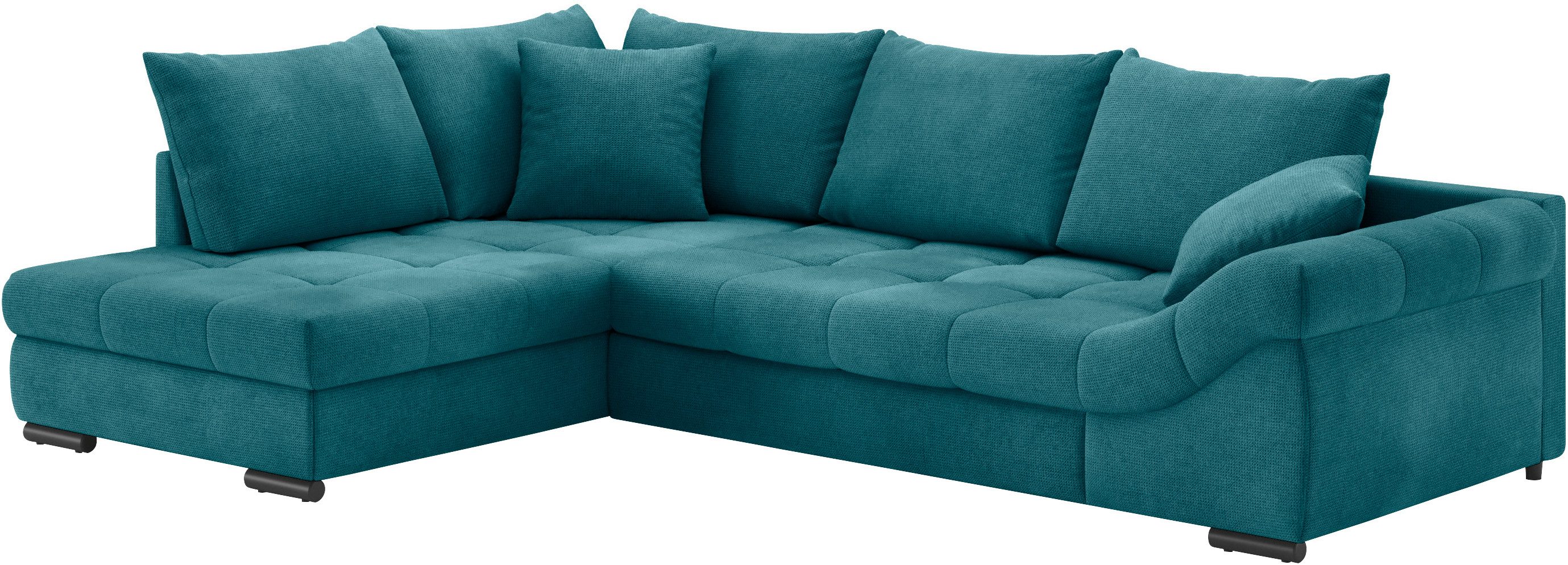 Mr. Couch Hoekbank Allegro DuraFlex, L-vorm Hochschläfer beduitbreiding, koudschuimvering, tot 140 kg belastbaar blauw, hoekbanken, Breedte