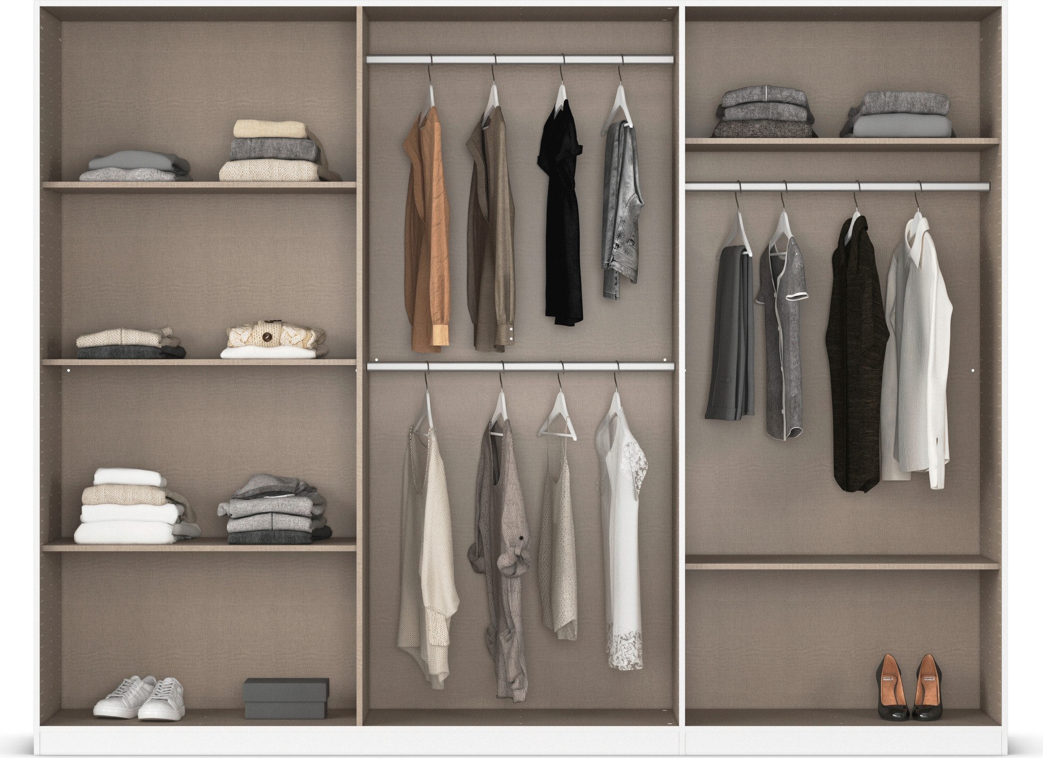 rauch Draaideurkast Kleiderschrank Schrank Garderobe AGORDO TOPSELLER Schlafzimmer doordachte binnenuitrusting, in 6 breedtes en 2 hoogtes made in germany
