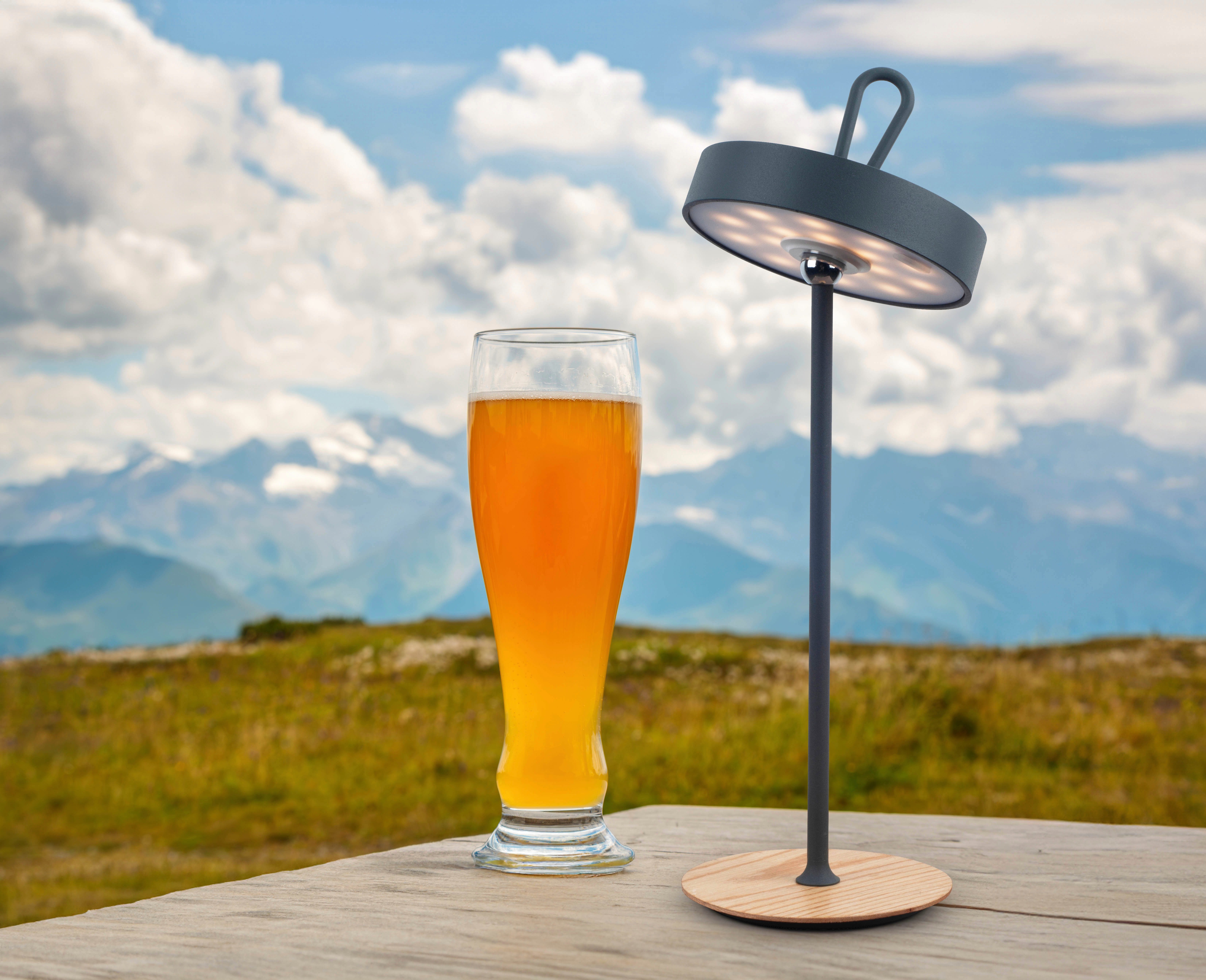 Home affaire Led-tafellamp Charmont met houten voet, afneembare hoofdkant als hanglamp te gebruiken oplaadbaar, incl. accu + usb-kabel, hoofdeinde magnetisch, afneembaar, hout (1 stuk)