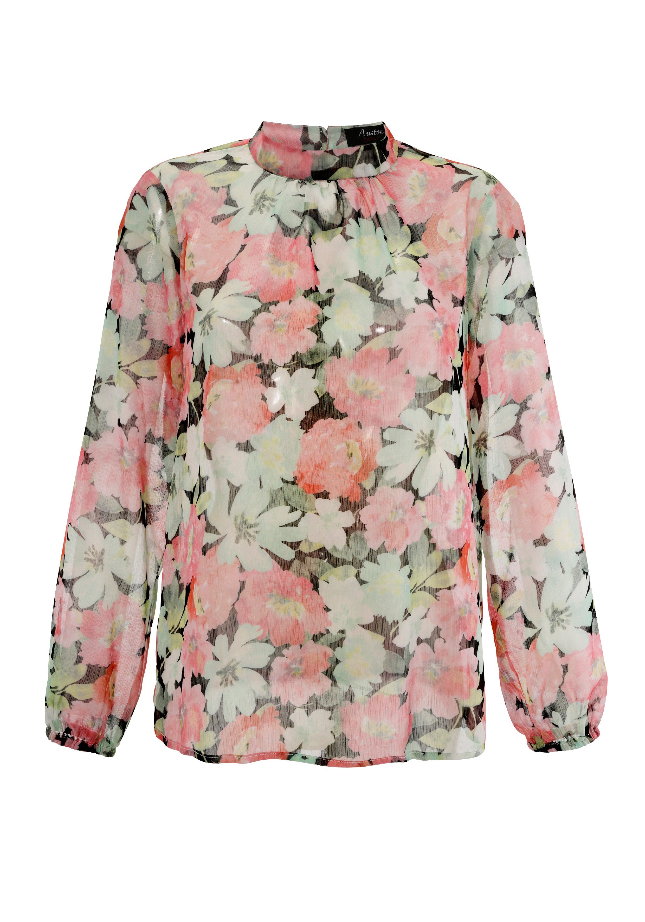 Aniston CASUAL Blouse zonder sluiting met romantische bloemen bedrukt