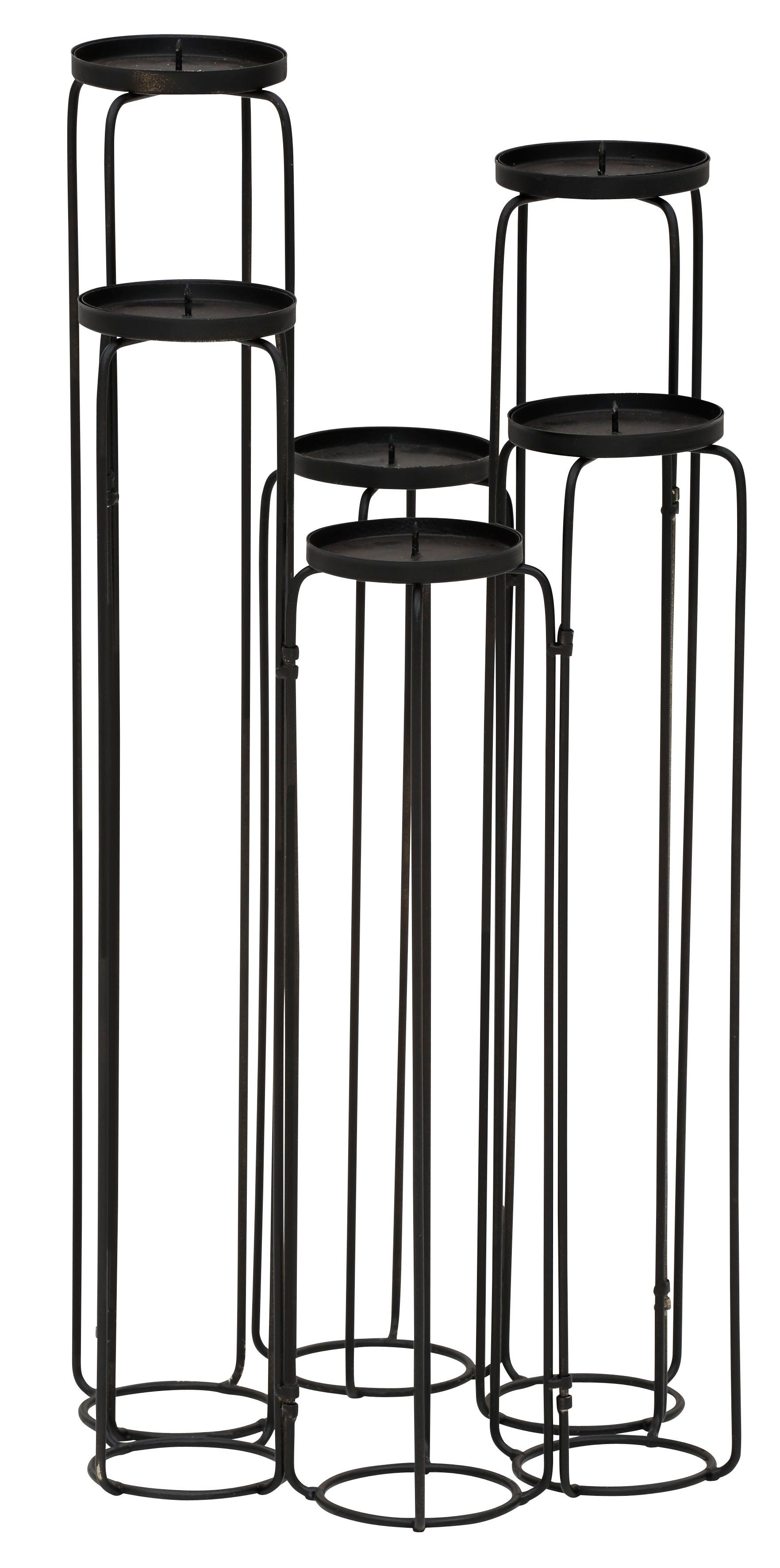 Leonique Kaarsenstandaard Mareesa van metaal, voor stompkaarsen, hoogte ca. 65 cm, verschillend opstelbaar (1 stuk)