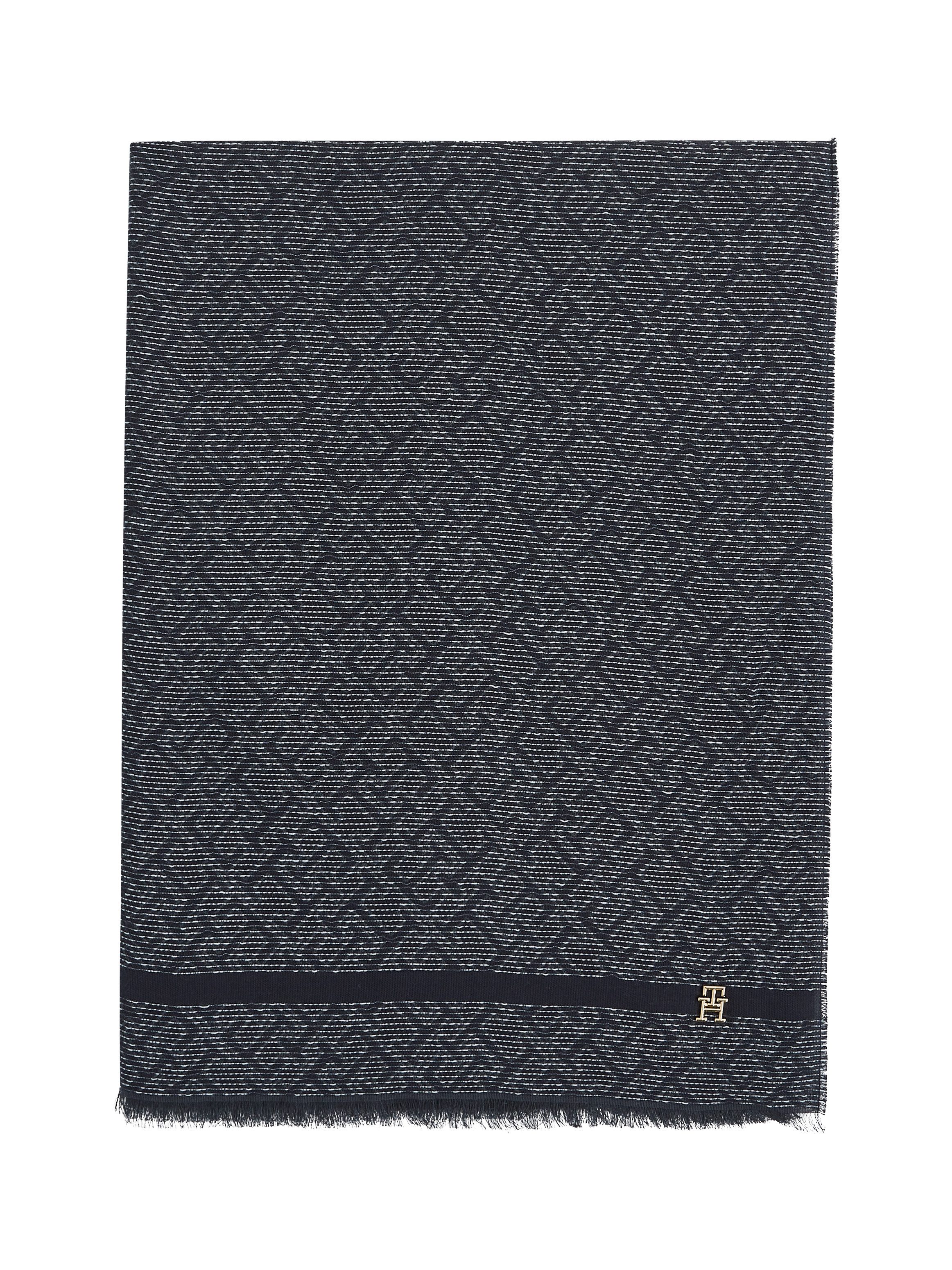 Tommy Hilfiger Sjaal TH MONOGRAM SCARF Monogramprint, merklogo-embleem van metaal