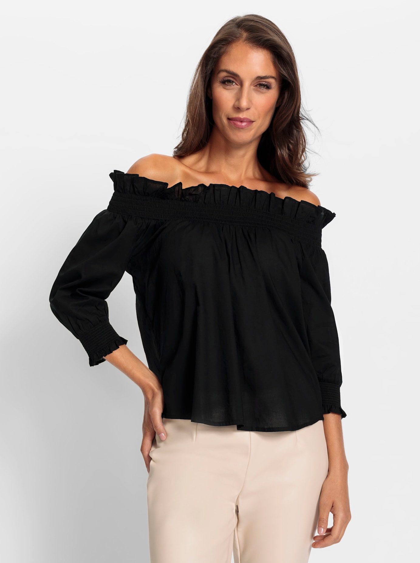 heine Blouse met carmenhals