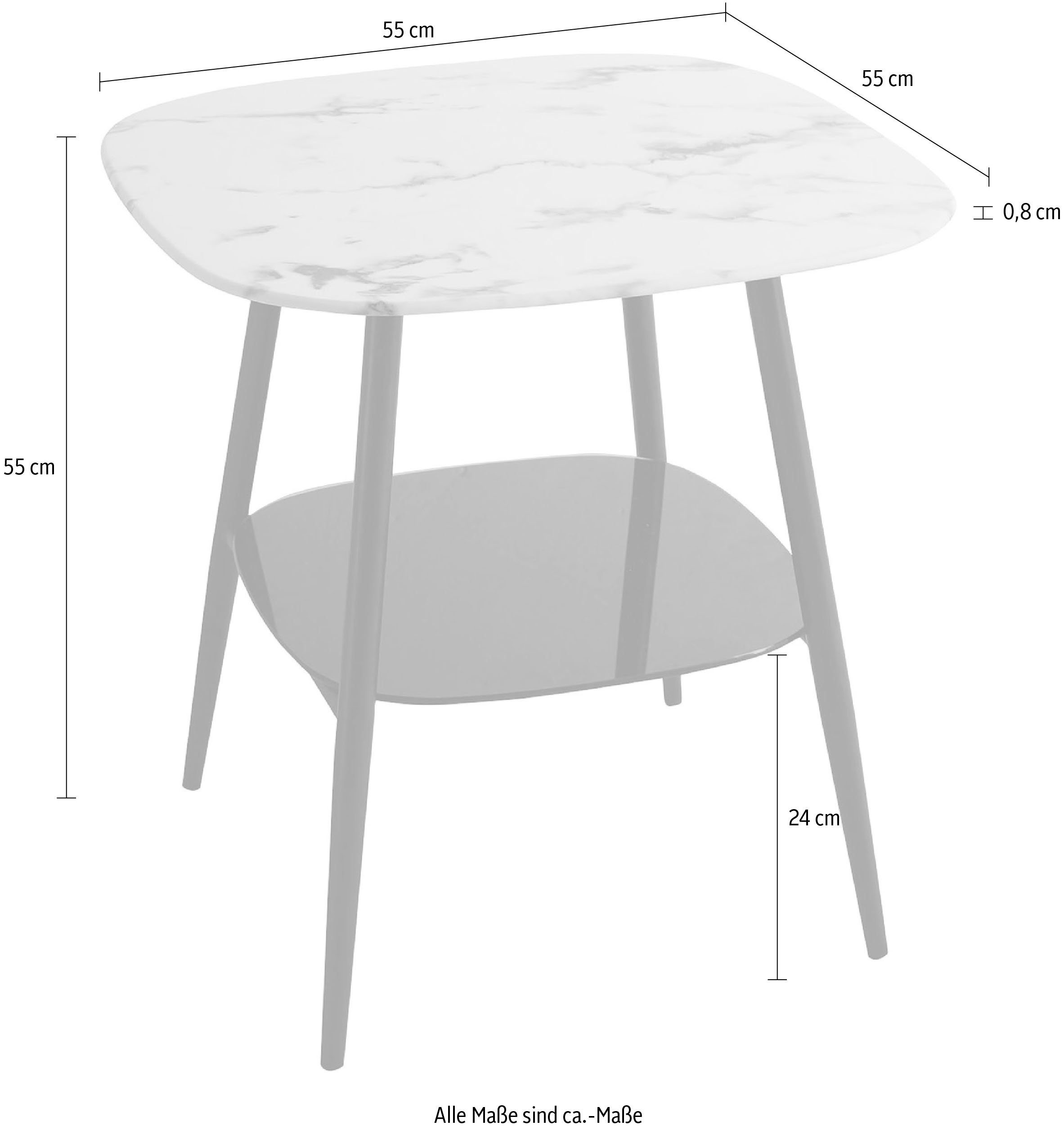 INOSIGN Bijzettafel Alannah Tafelblad in marmerlook