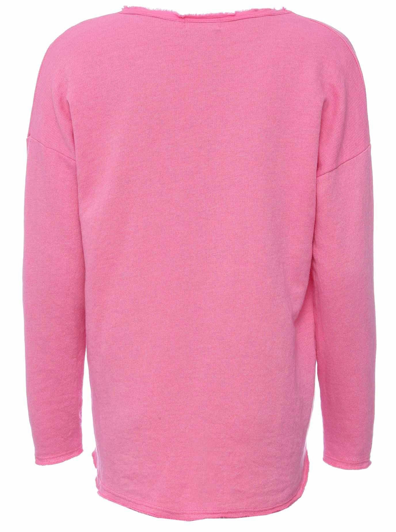 Zwillingsherz Sweatshirt met rafelige v-halslijn in vintage-look