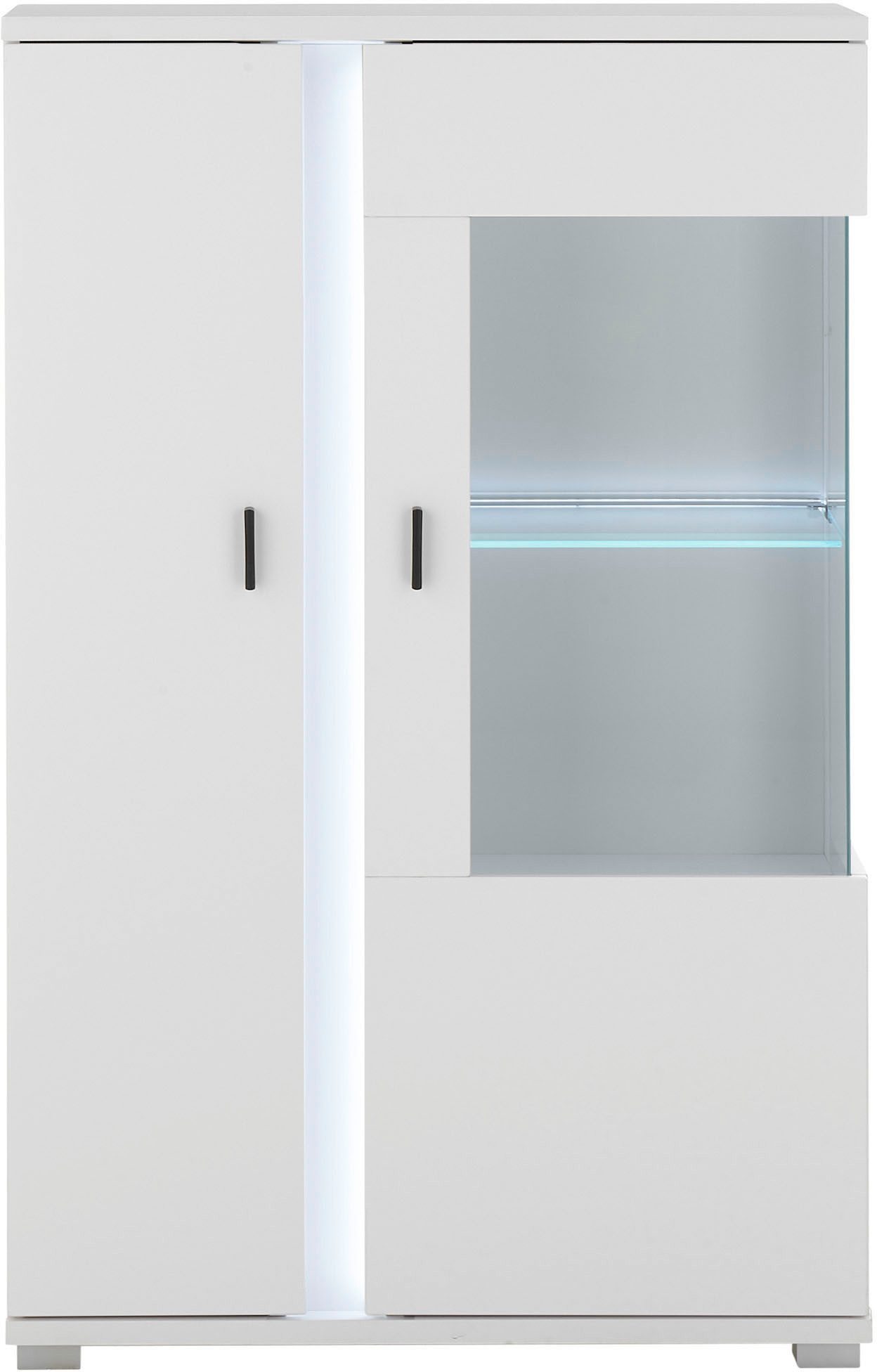 INOSIGN Vitrinekast LONG ISLAND, opberghangkast in moderne trendkleur, inclusief verticale verlichting, breedte 80 cm (1 stuk)