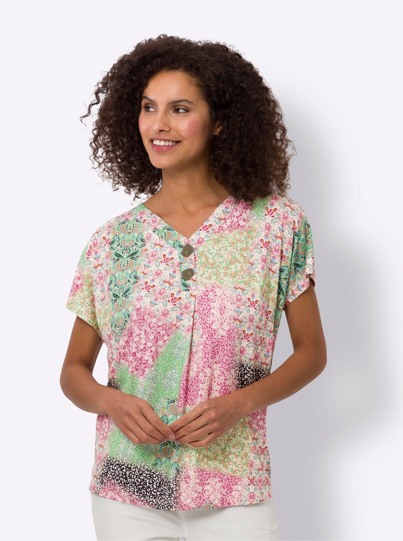 heine Shirt met korte mouwen Gedessineerd shirt (1-delig)