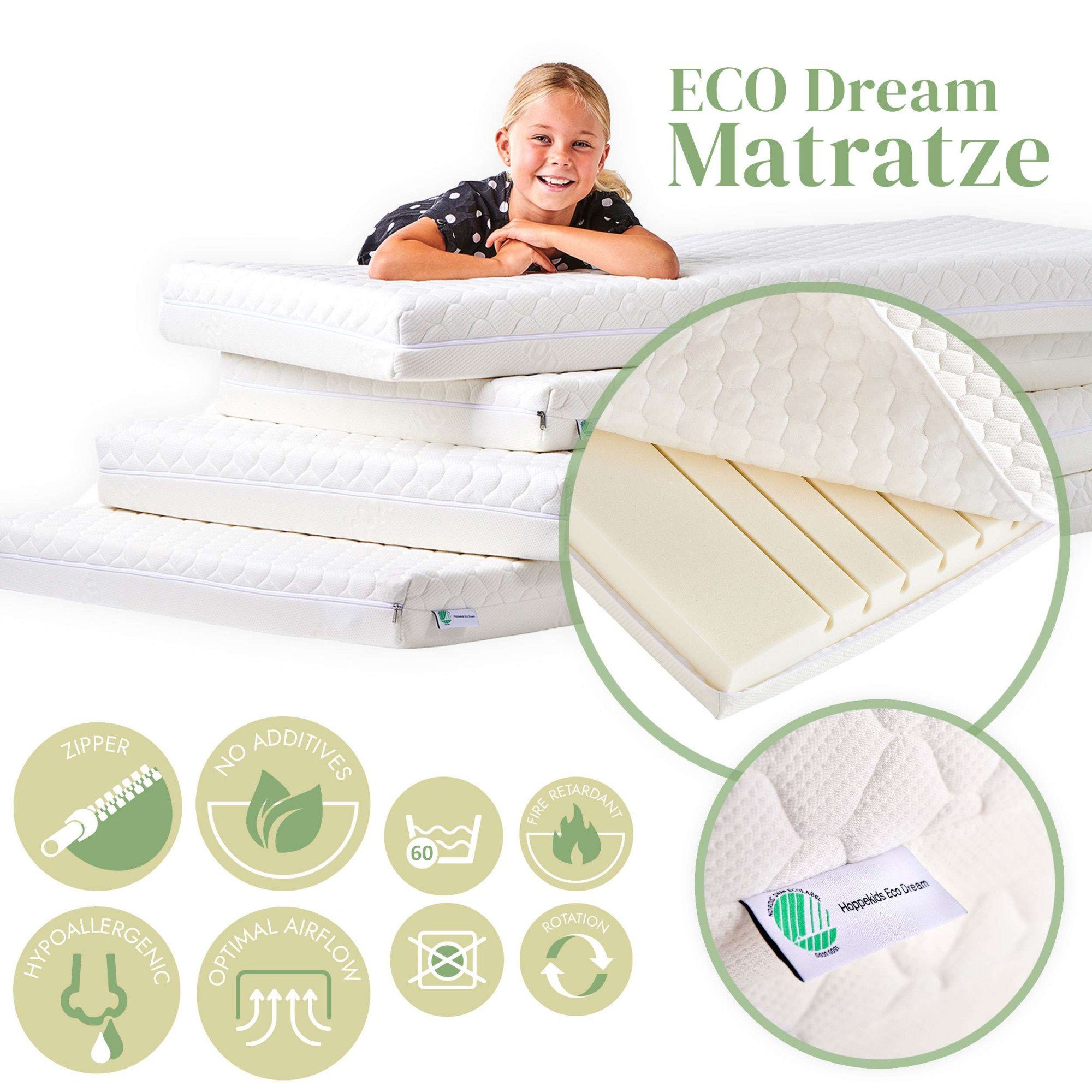Hoppekids Hoogslaper ECO Dream, kinderbed, speelbed, halfhoog bed van massief hout