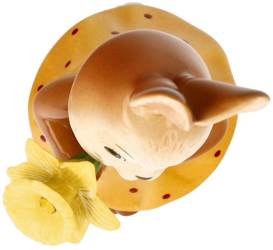 Goebel Paashaas Ik heb aan jou gedacht! Verzamelfiguur, konijn meisje met paasbloem (1 stuk)