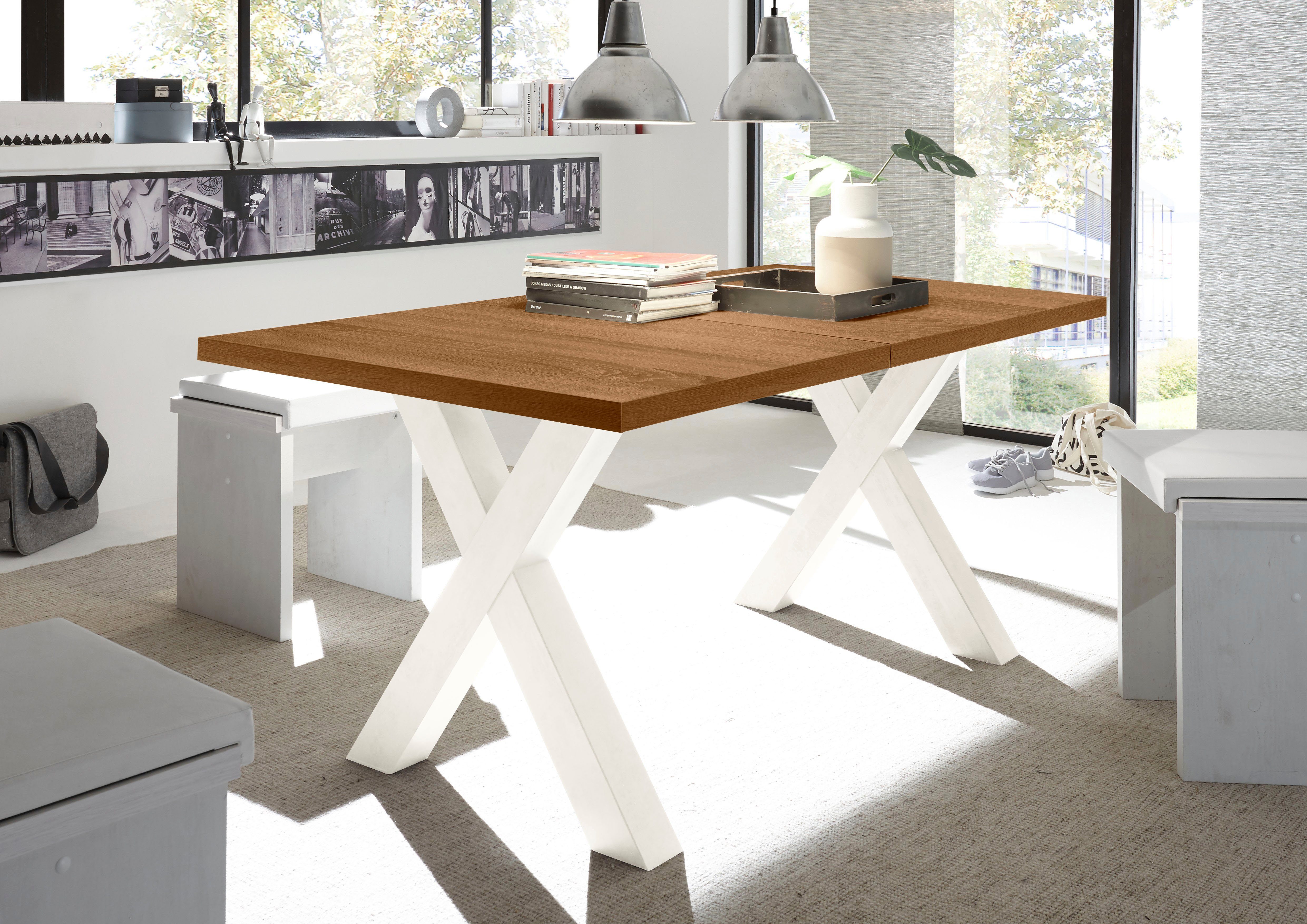 Mäusbacher Eettafel Mister TOPSELLER! met lade (160-210 cm), frame in x-model