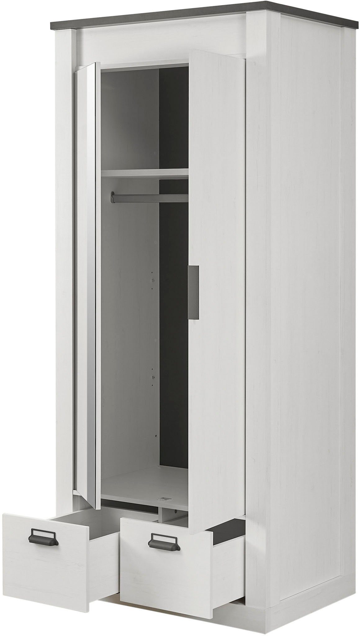 Home affaire Slaapkamerserie Sherwood Ligoppervlak 90 x 200 cm, kast 2-deurs 93 cm breed (3-delig)