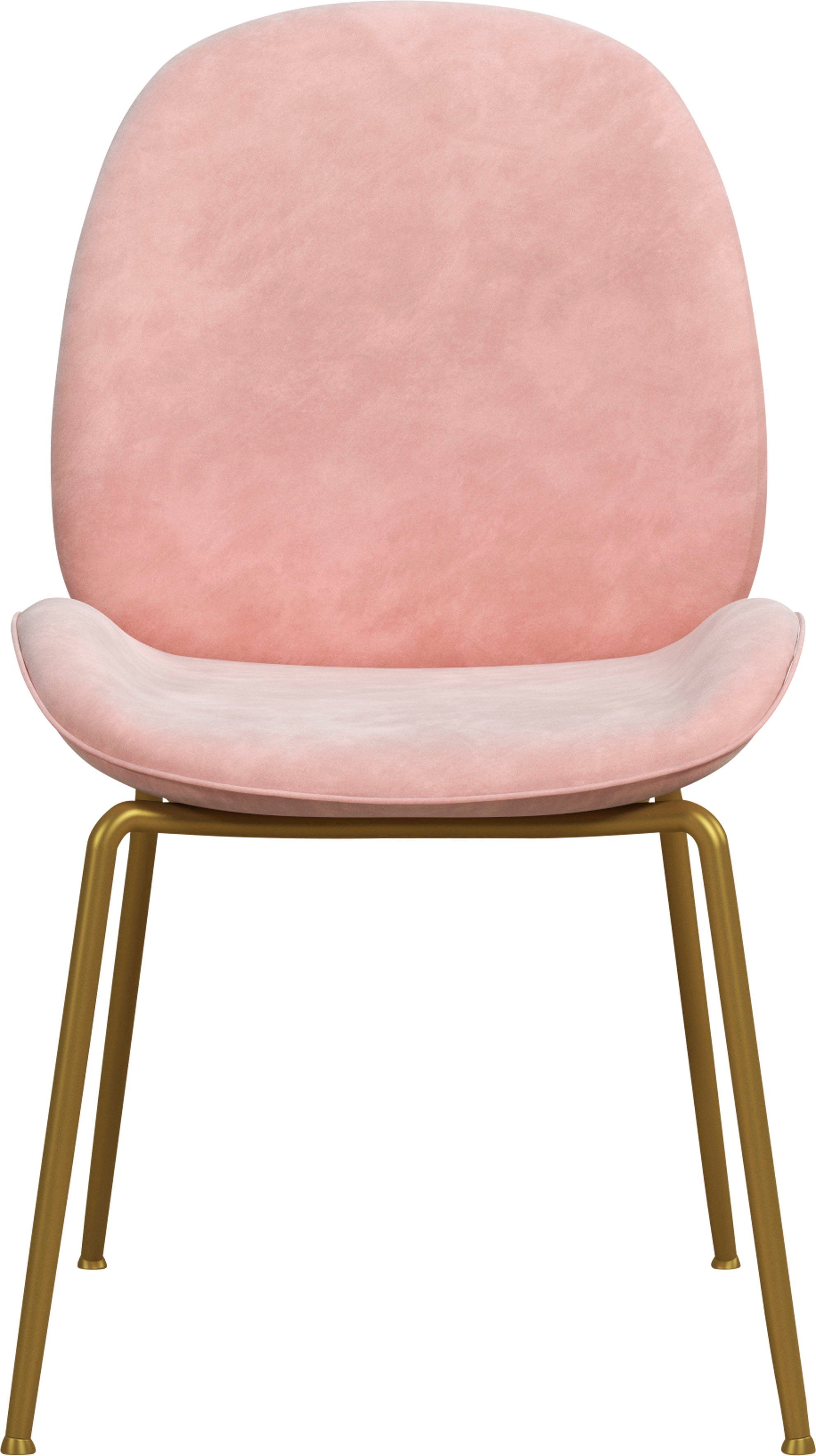 CosmoLiving by Cosmopolitan Eetkamerstoel Astor Zacht verdikte zitting en rugleuning, messingkleurig frame, zithoogte 47 cm (1 stuk)