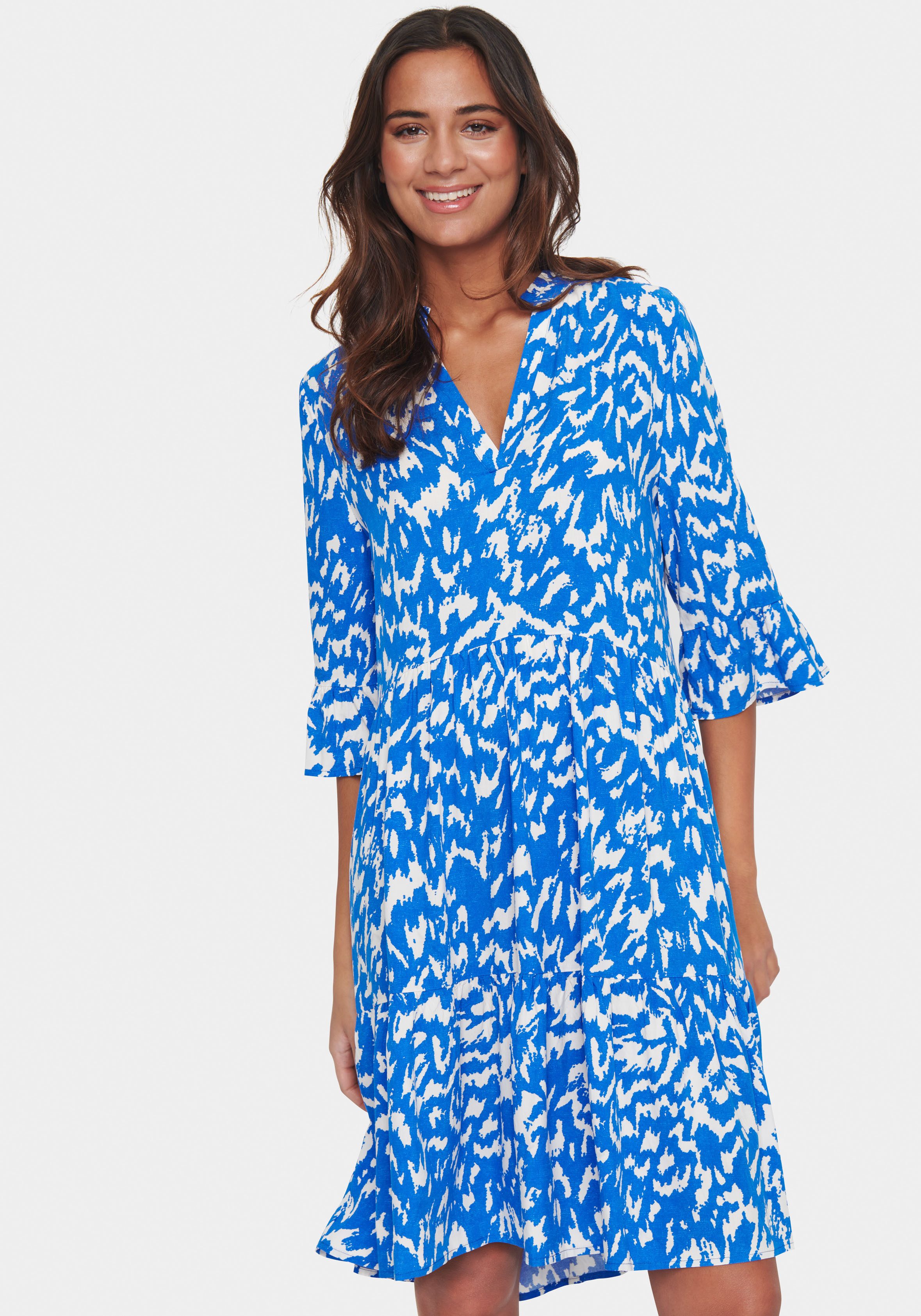 Saint Tropez Zomerjurk EdaSZ dress met volants en 3/4 mouwen