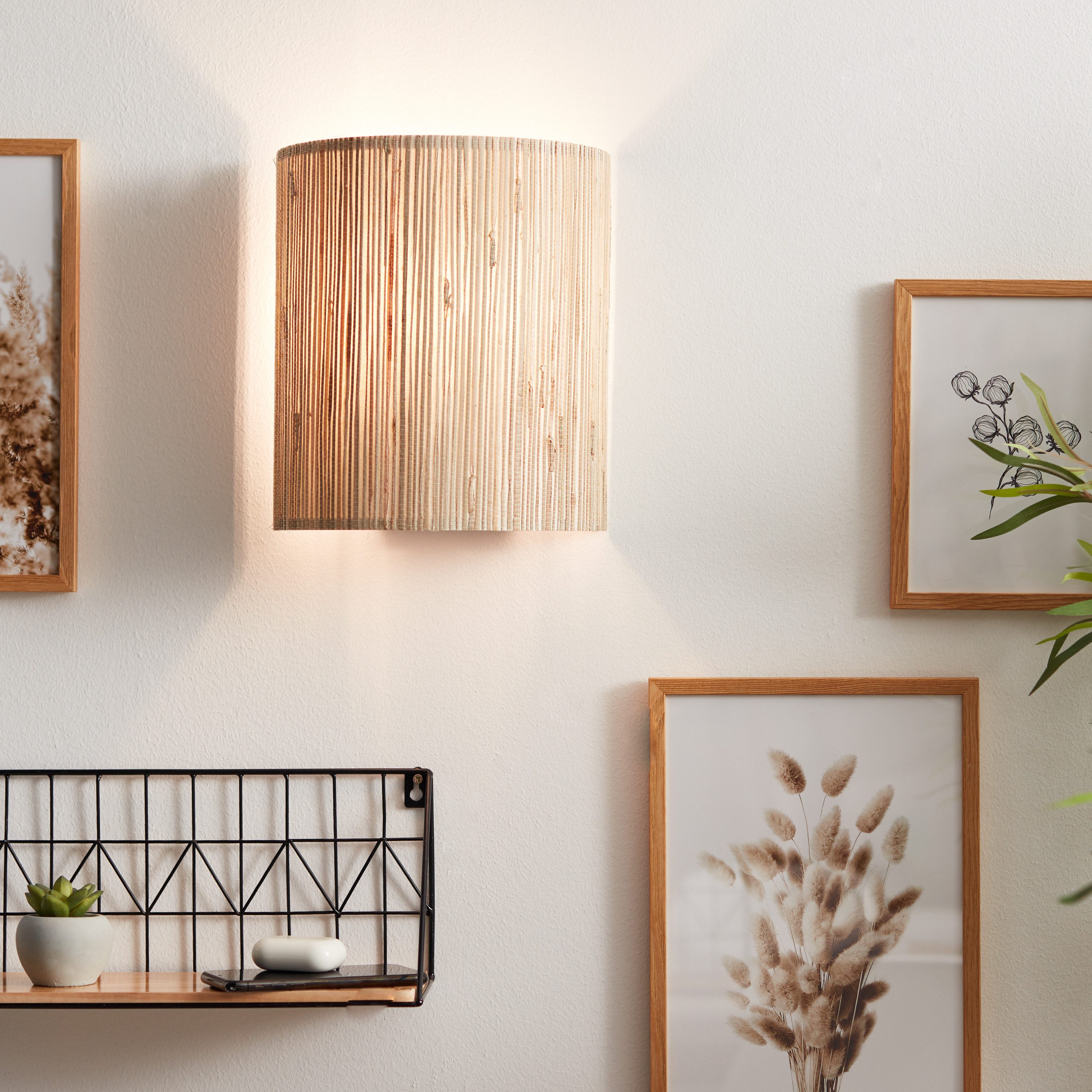 Brilliant Leuchten Wandlamp Wimea naturel (1 stuk)