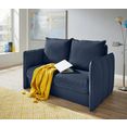 inosign zithoek tiny mike veranderbare sofa: 2 hockers in bank geïntegreerd, kunnen apart worden gezet, met opstaande naad en fijne stiksels, zitbreedte 120 cm (3-delig) blauw