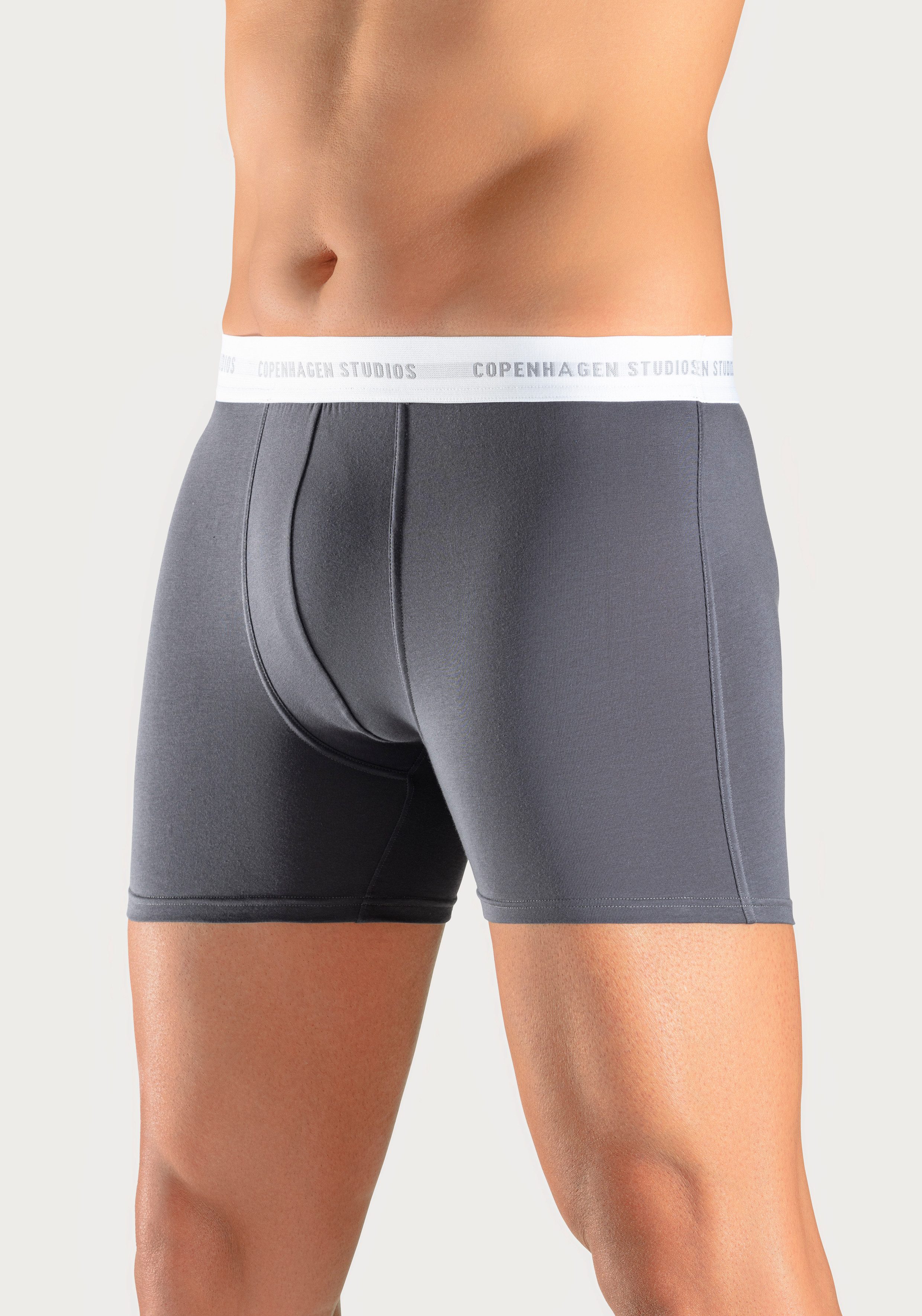 Copenhagen Studios Lange boxershort Boxershorts voor heren met langere pijpen en logo-tailleband (3 stuks)