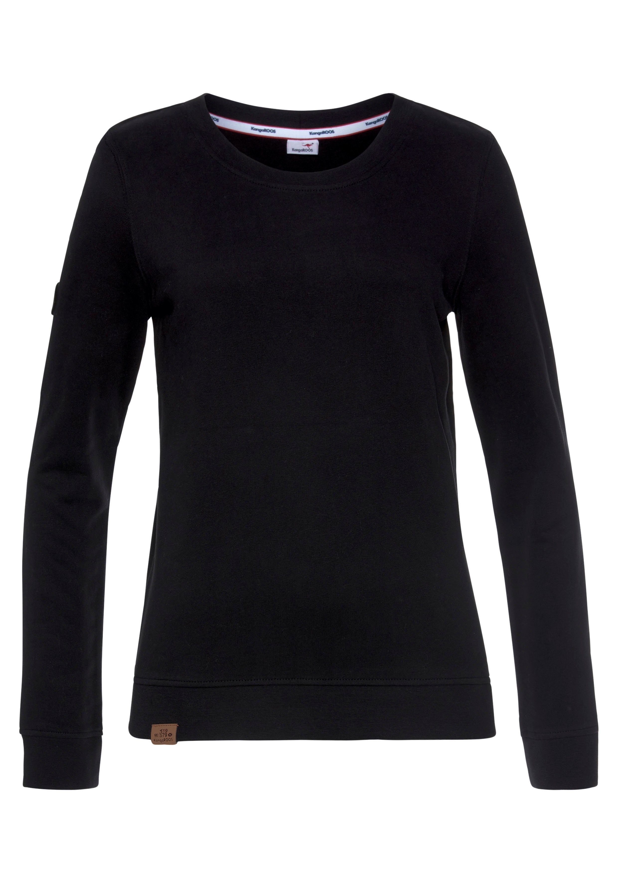 KangaROOS Sweatshirt Lange mouwen, figuurvolgende snit, effen, ronde hals