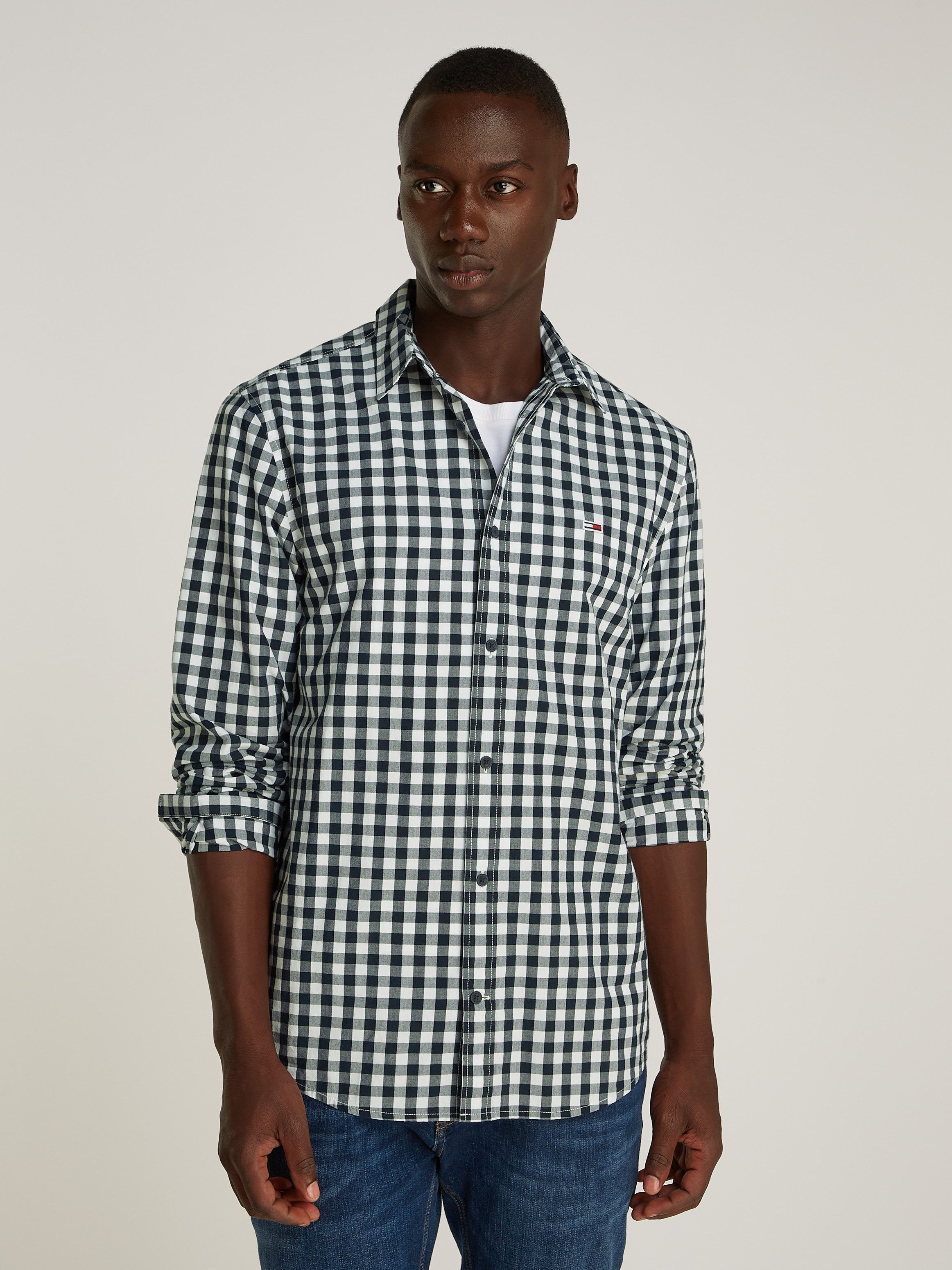 TOMMY JEANS Geruit overhemd TJM REG POPLIN CHECK SHIRT